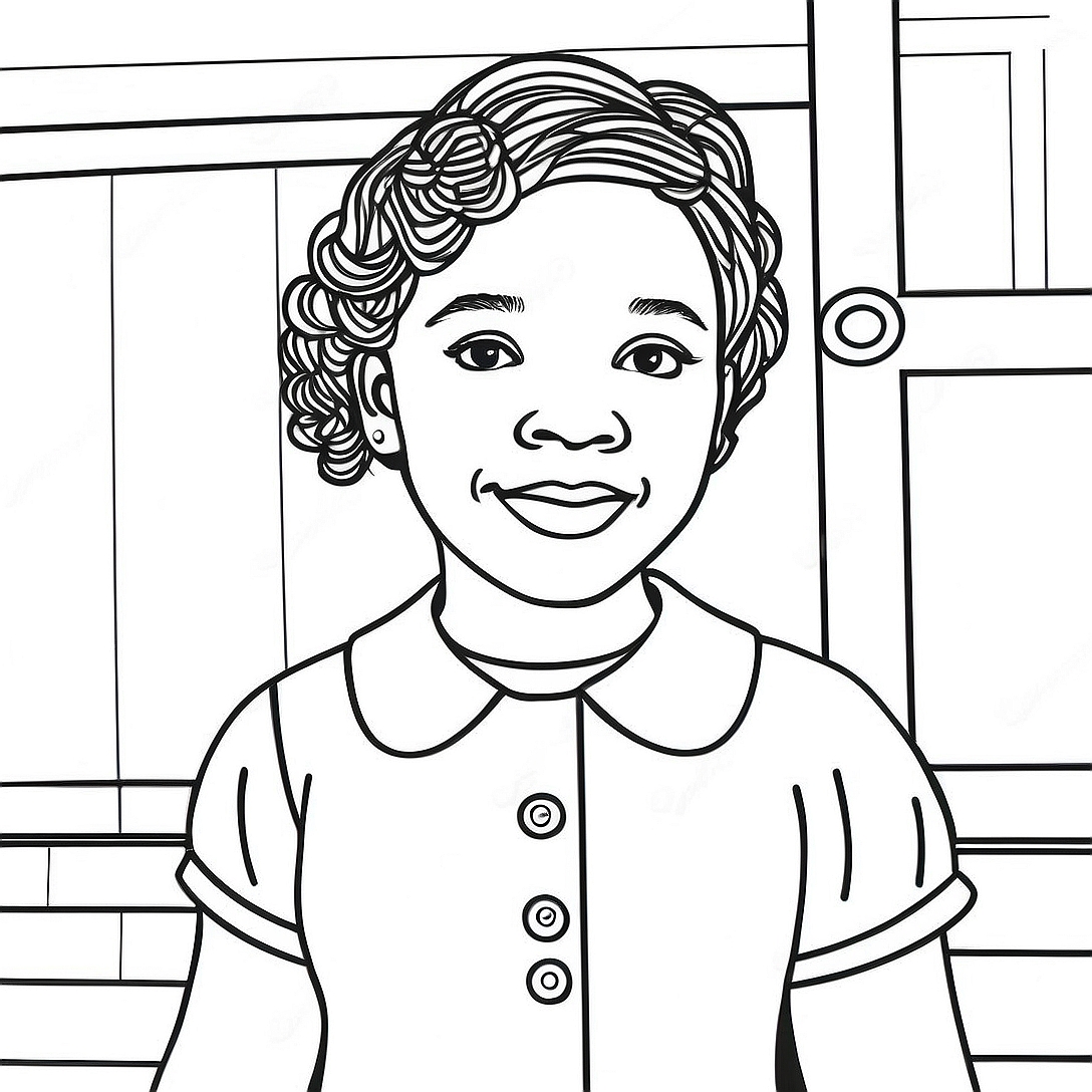 Ruby Bridges Inspirational Coloring Page | Ruby Bridges coloring page