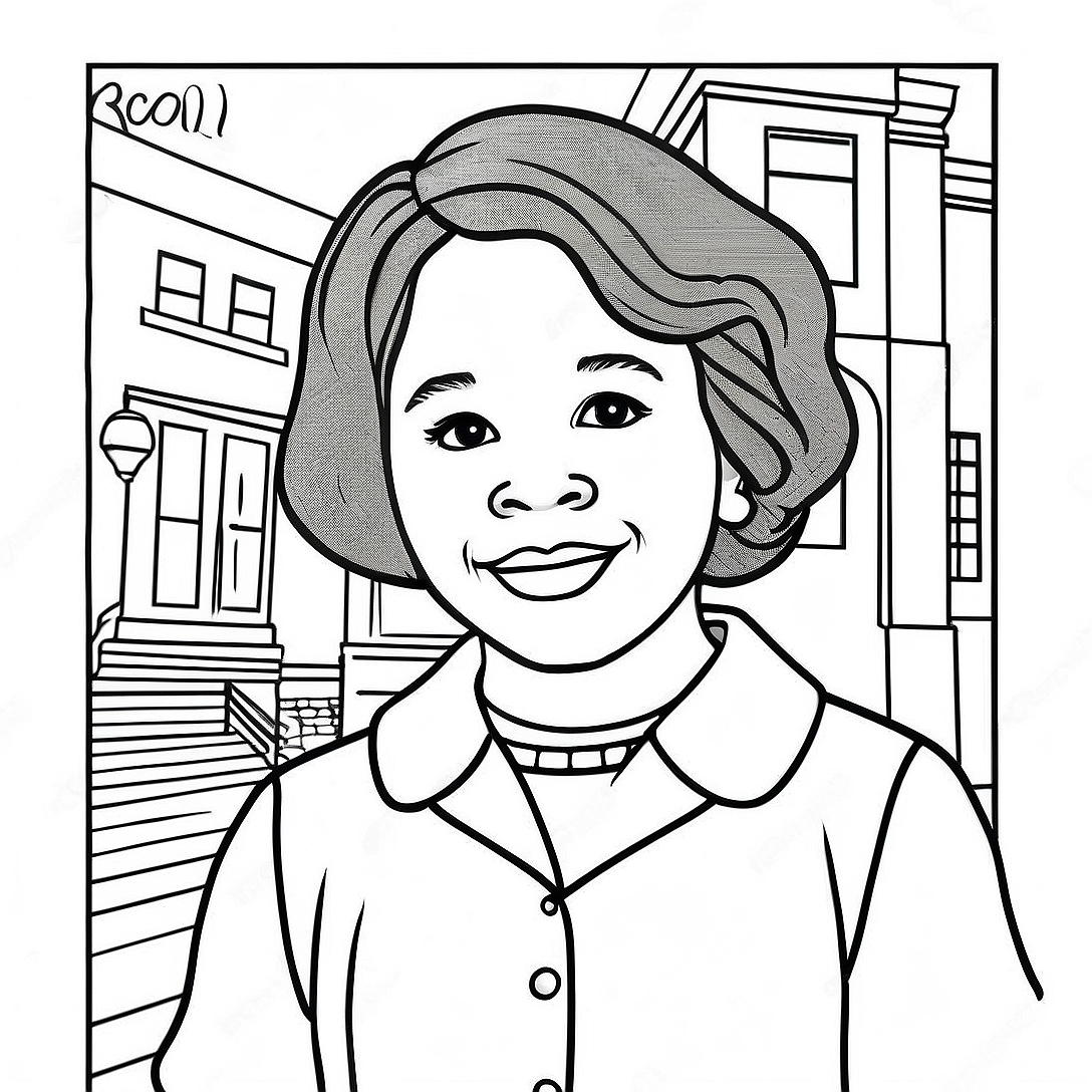 Ruby Bridges Historical Moment Coloring Page | Ruby Bridges coloring page