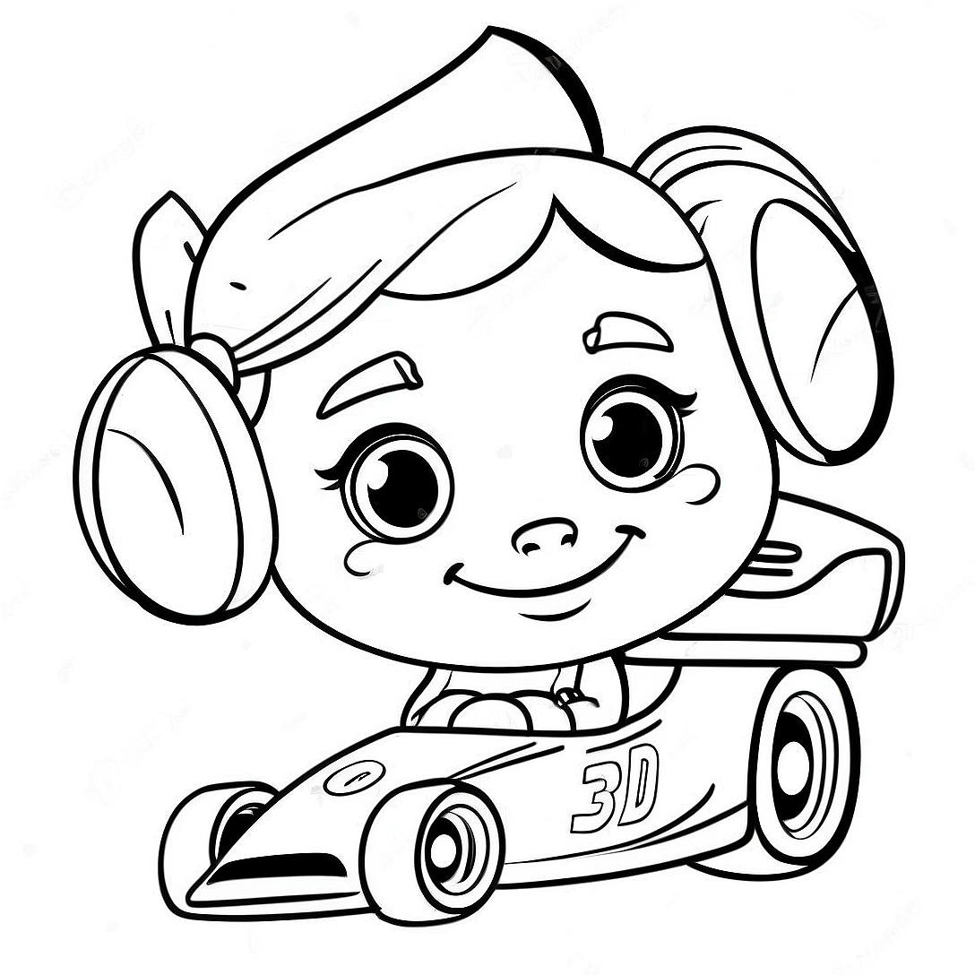 Vanellope von Schweetz in Race Car Coloring Page | Ralph Breaks the Internet coloring page