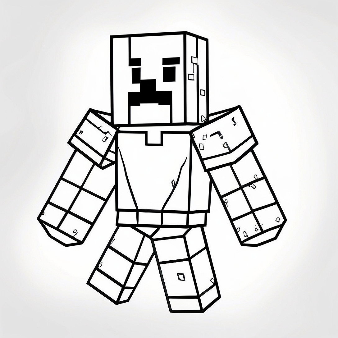Diamond Armor Minecraft Steve Coloring Page | Diamond Armor Minecraft Steve coloring page