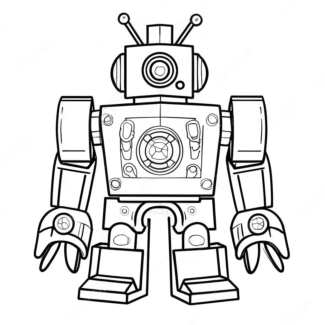 Futuristic Lego Robot Coloring Page | Lego Robot coloring page