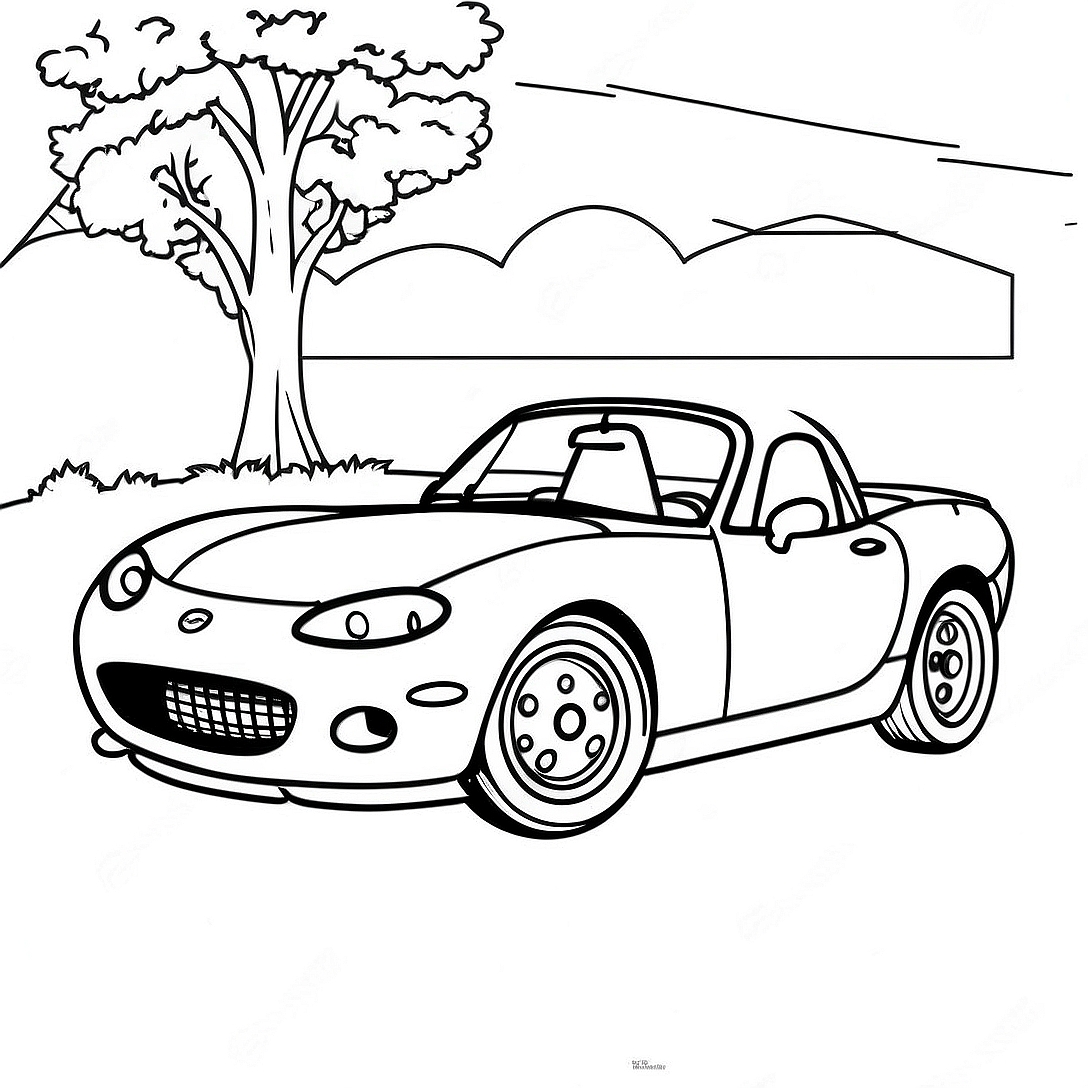 Miata Sports Car Coloring Page | Miata coloring page