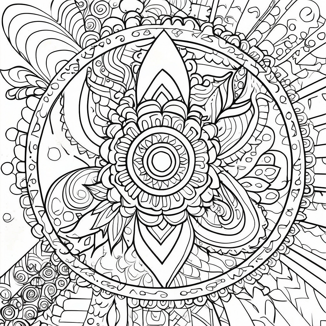 Abstract Relaxation Mandala Coloring Page | Abstract Relaxation for Adults coloring page