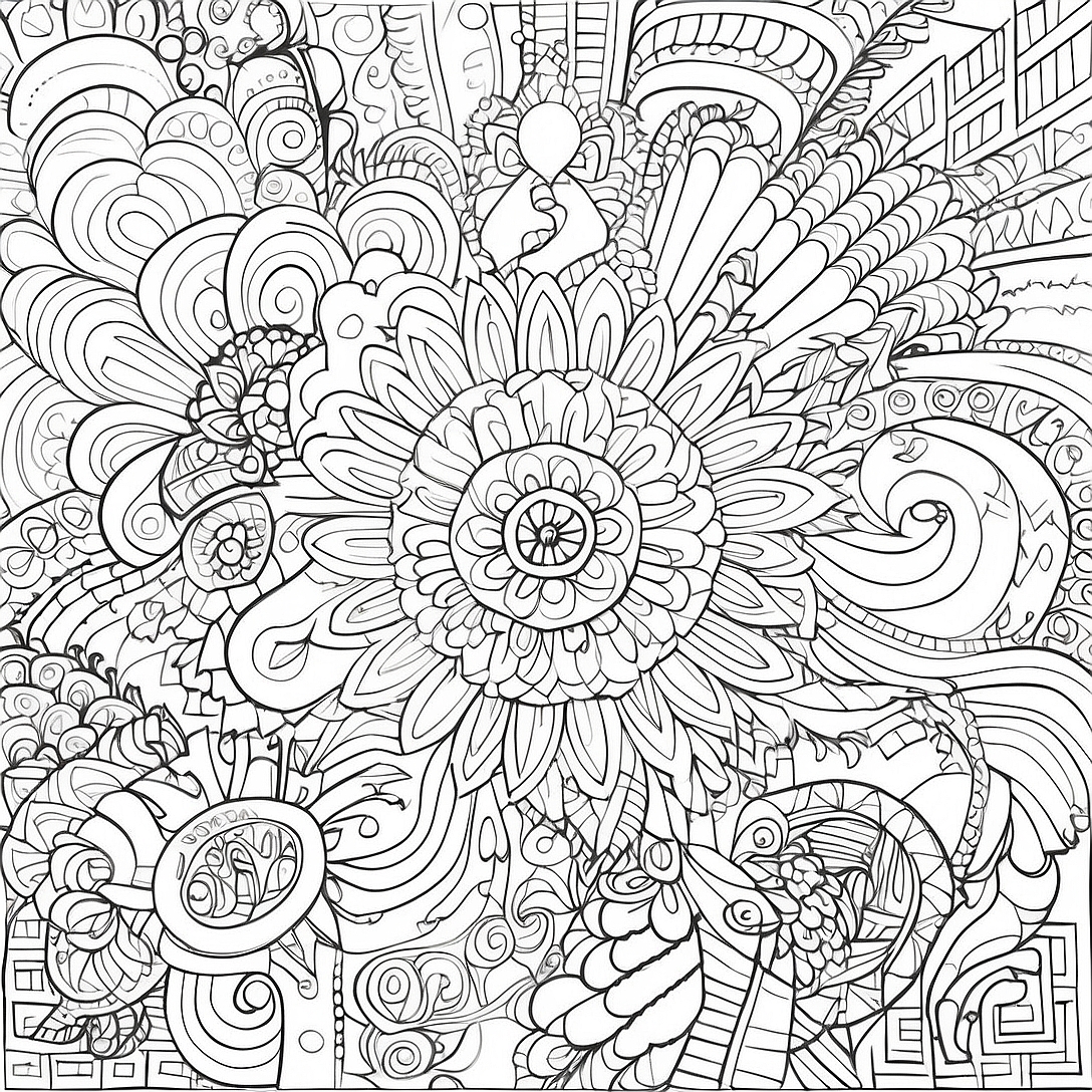 Intricate Abstract Patterns Coloring Page | Abstract Relaxation for Adults coloring page