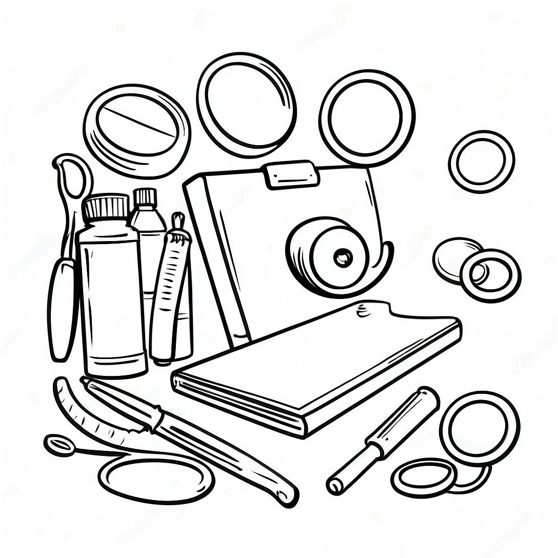 Doctor Tools Coloring Page | Doctor Tools coloring page