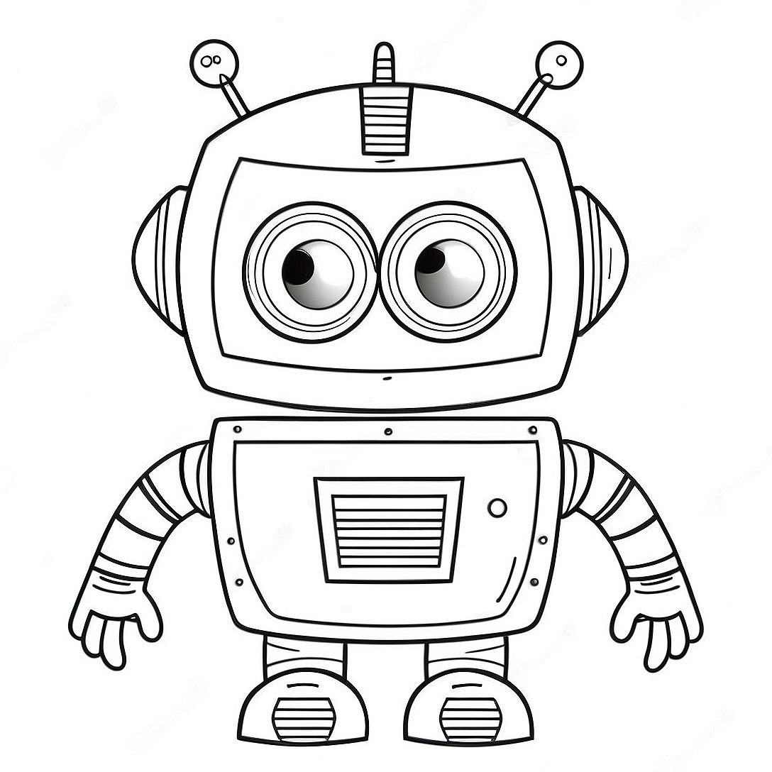 Friendly Rob the Robot Coloring Page | Rob the Robot coloring page