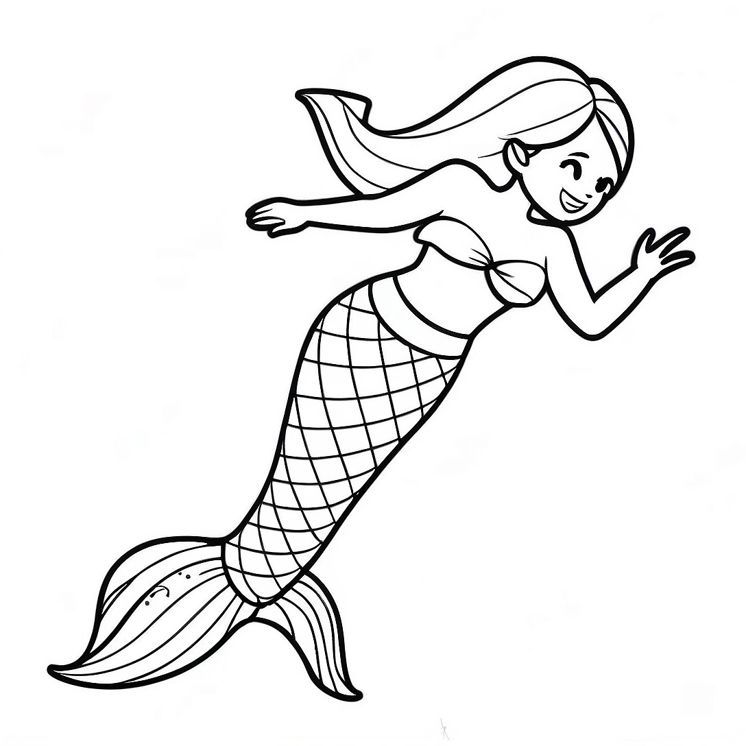 Colorful Mermaid Tail Coloring Page | Mermaid Tail coloring page
