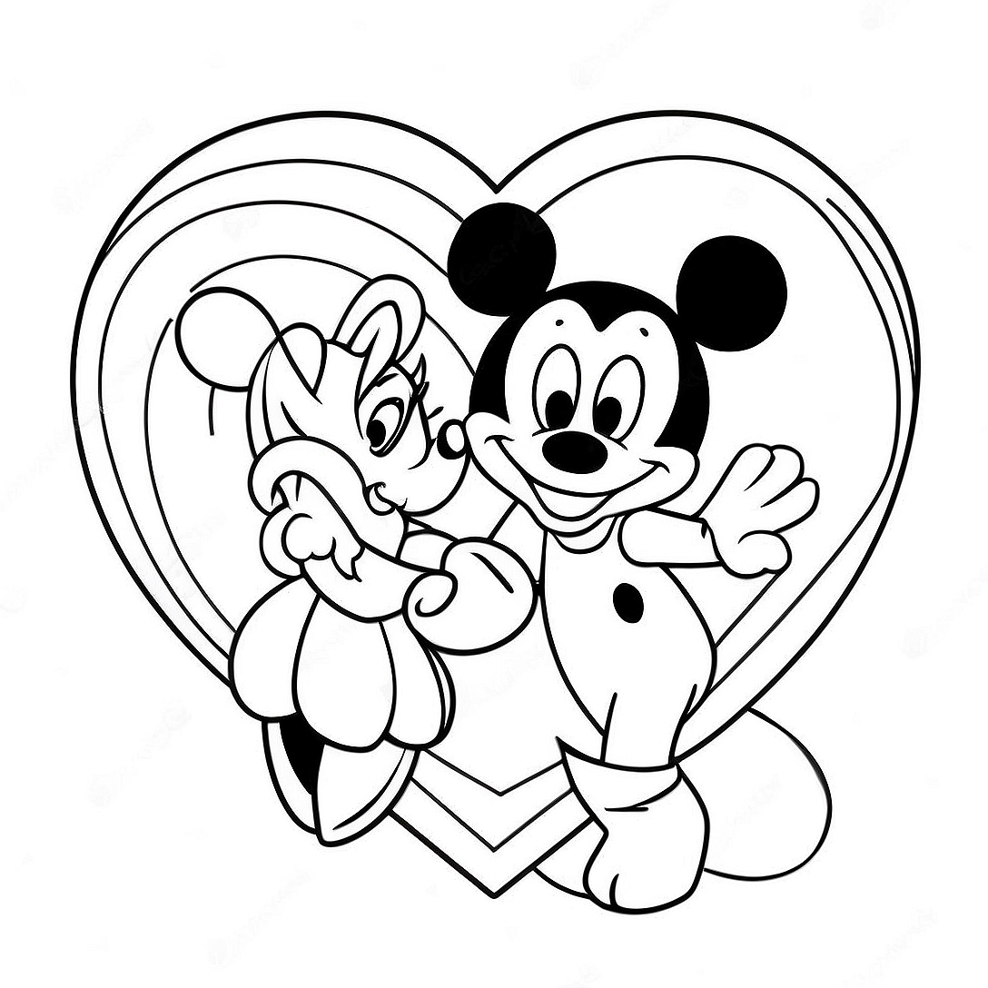 Disney Valentines Coloring Page | Disney Valentines coloring page