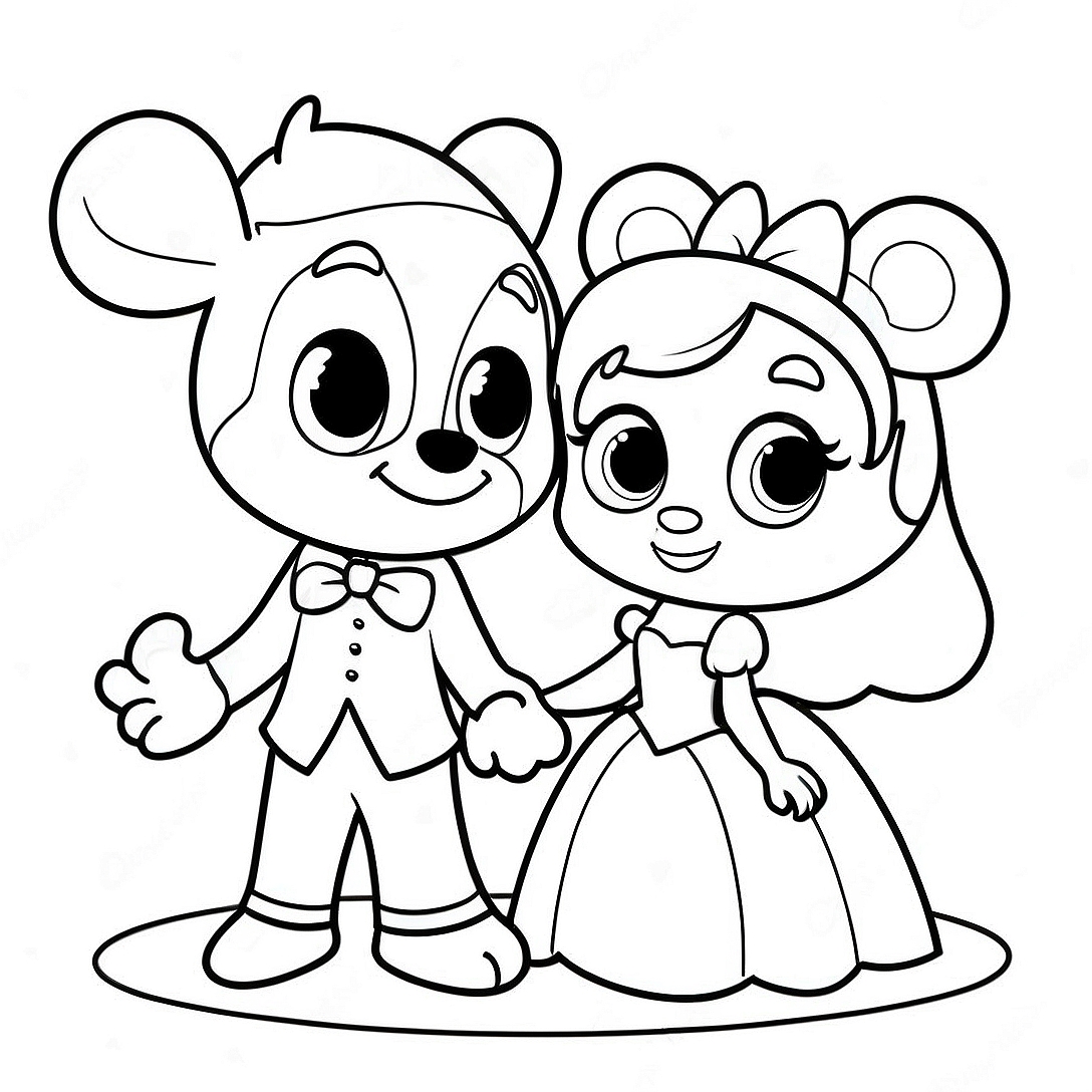 Cute Disney Couples Valentines Coloring Page | Disney Valentines coloring page