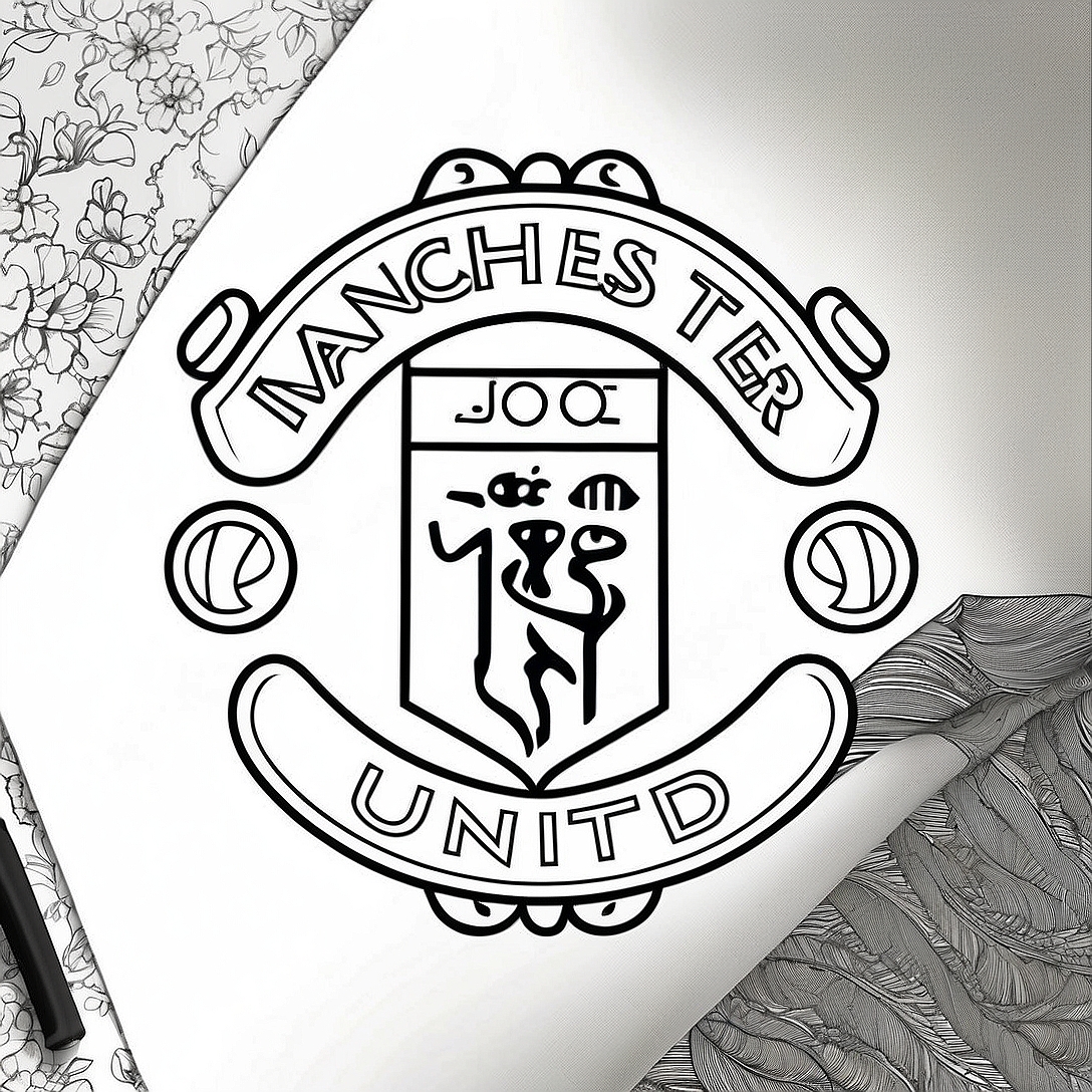 Manchester United Logo Coloring Page | Manchester United coloring page