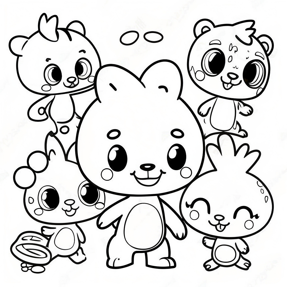 Cute Happy Tree Friends Characters Coloring Page | Happy Tree Friends coloring page