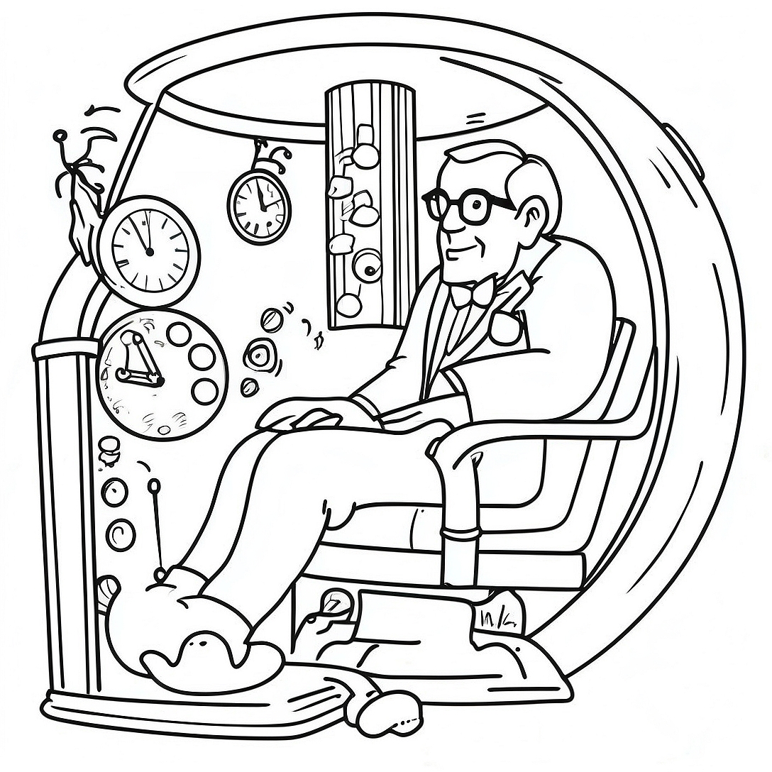 Mr Peabody's Time Machine Coloring Page | Mr Peabody and Sherman coloring page
