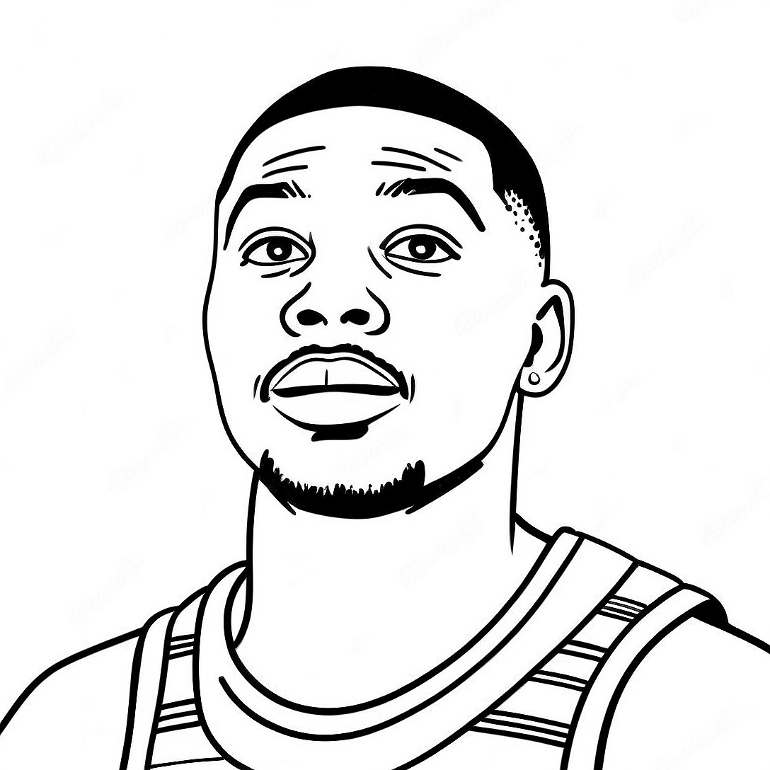 Damian Lillard in Action Coloring Page | Damian Lillard coloring page