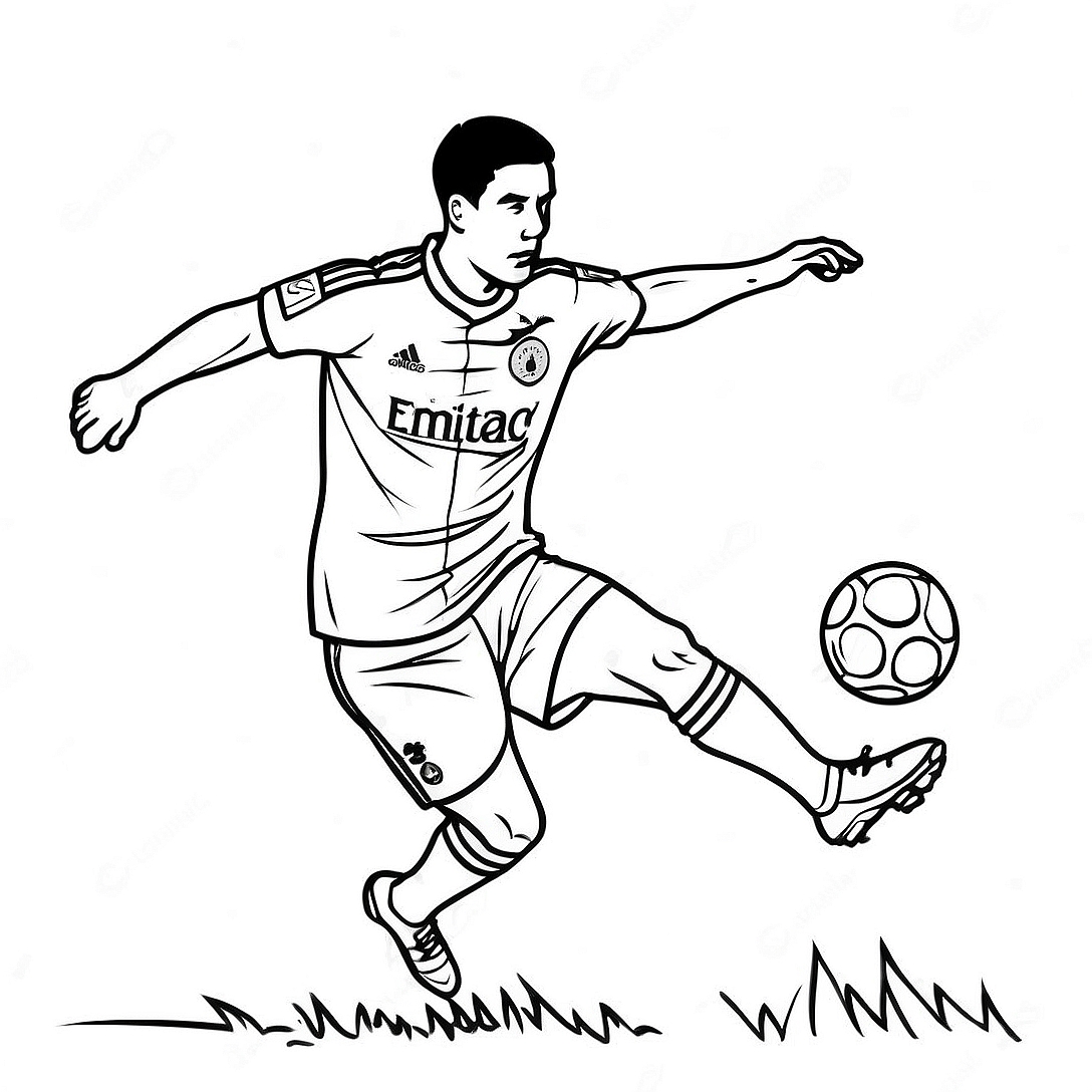 Lewandowski Scoring a Goal Coloring Page | Lewandowski coloring page