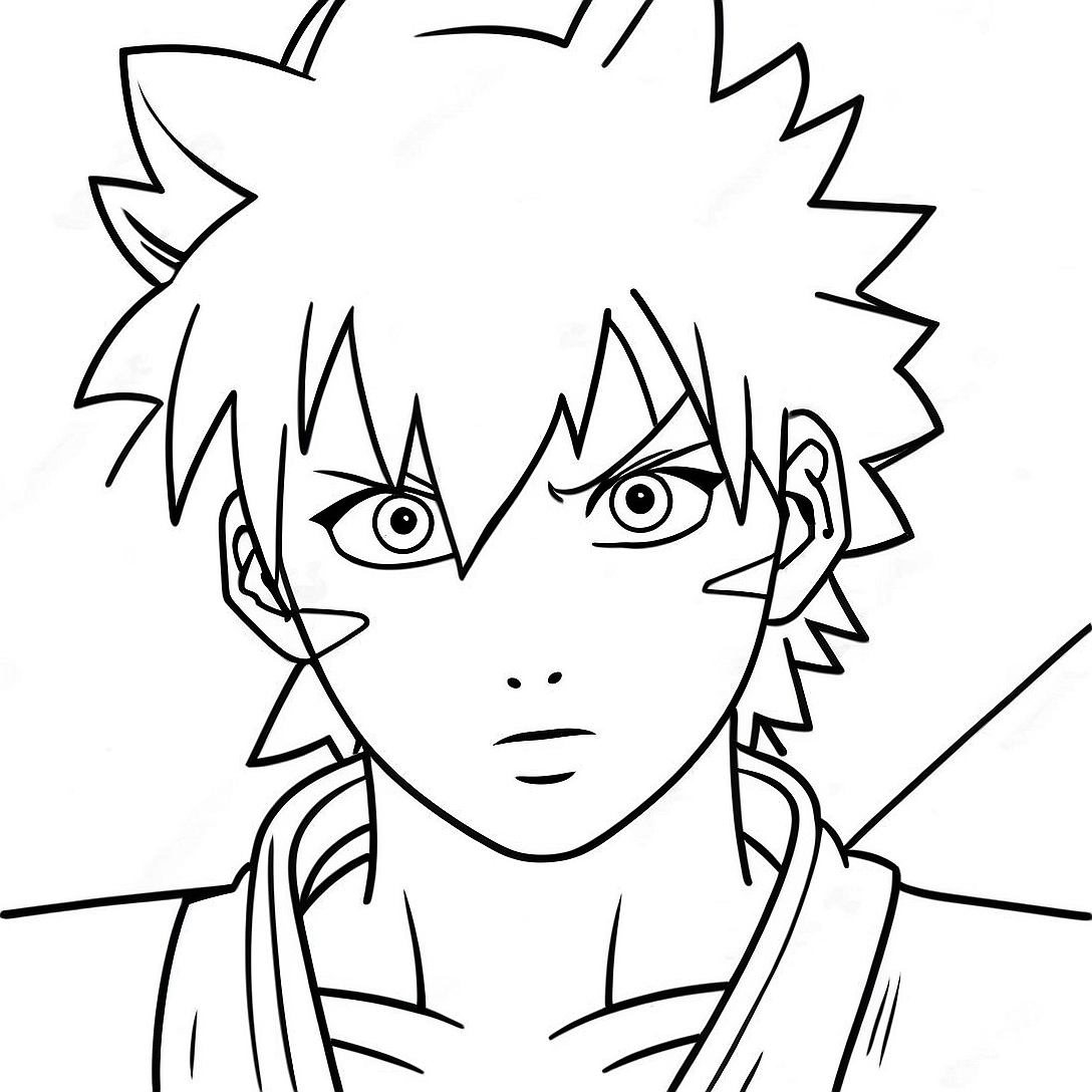 Sasuke Uchiha in Action Coloring Page | Sasuke Naruto coloring page