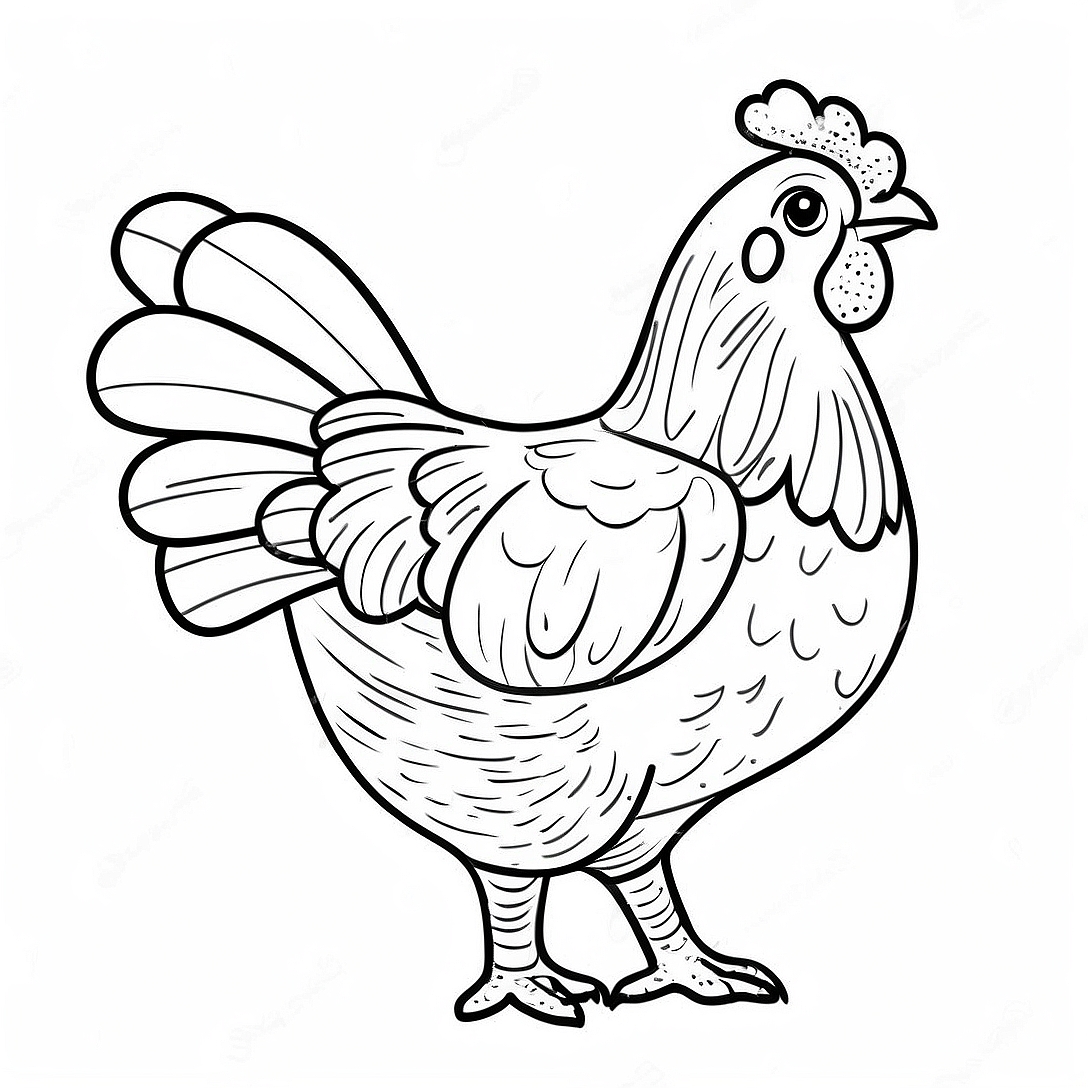 Chicken Coloring Page | Chicken for Adults coloring page