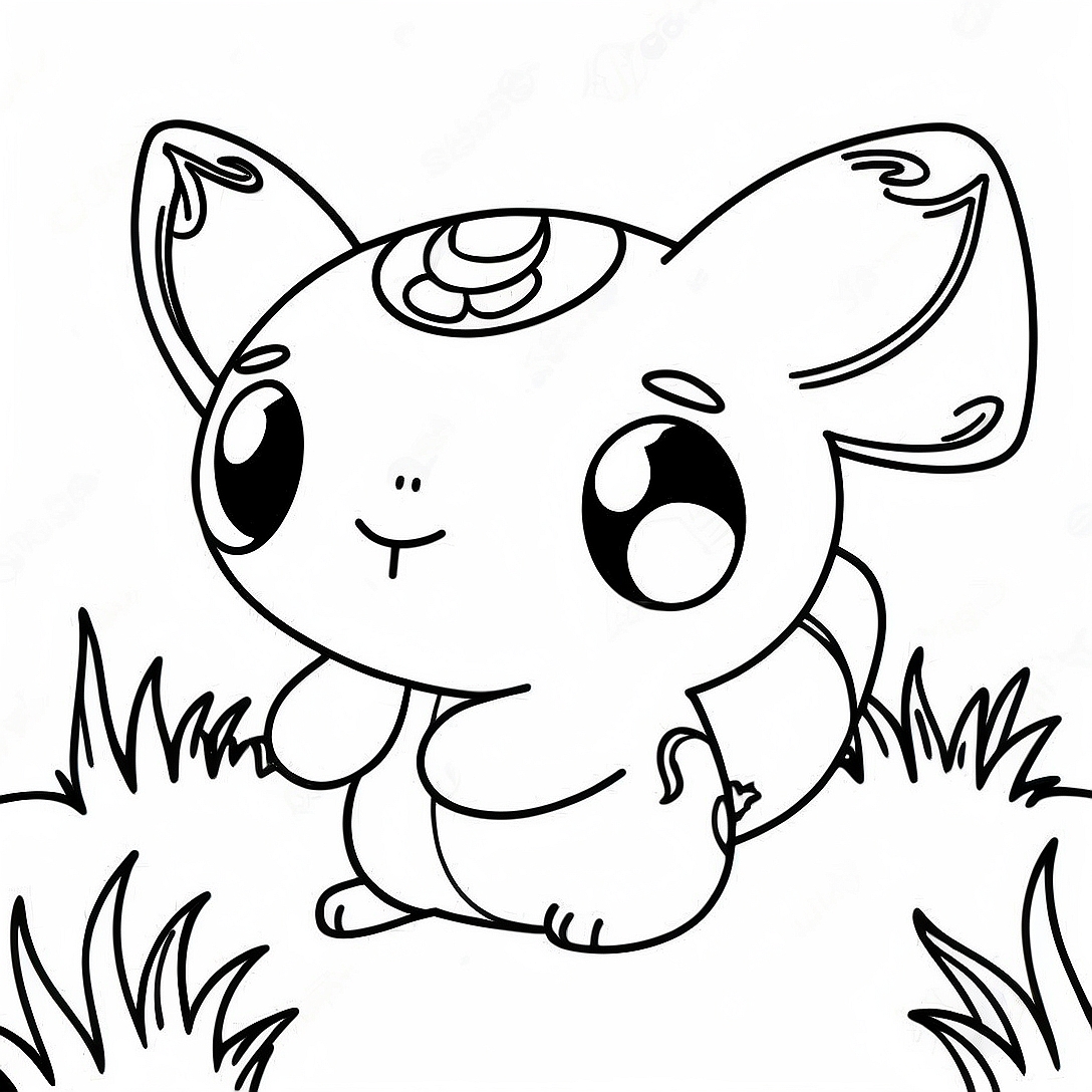 Cute Grass Type Pokemon Coloring Page | Grass Type Pokemon coloring page