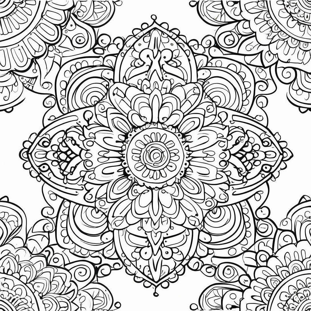Symmetrical Mandala Coloring Page | Symmetrical coloring page