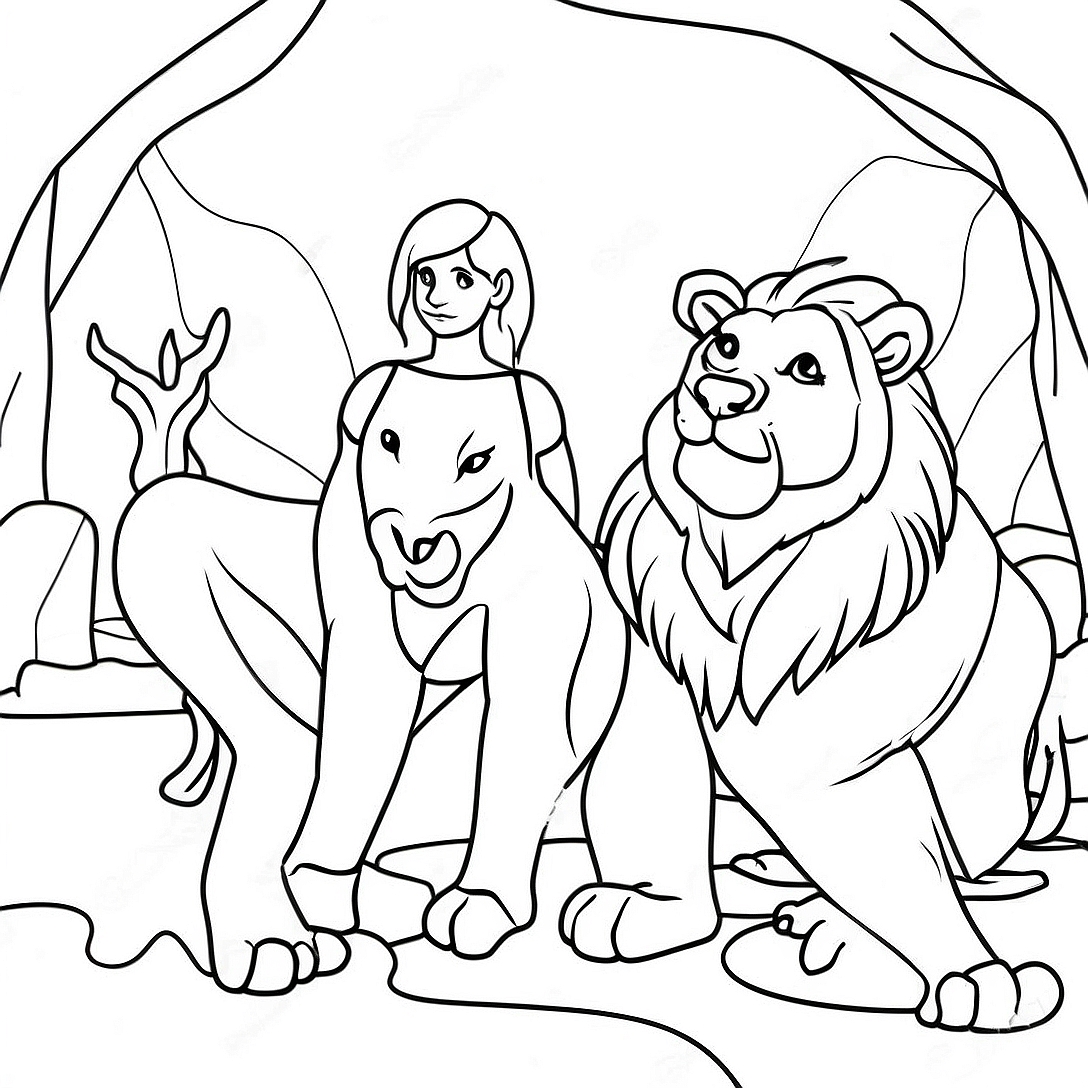 Daniel and the Lions Den Coloring Page | Daniel and the Lions Den coloring page