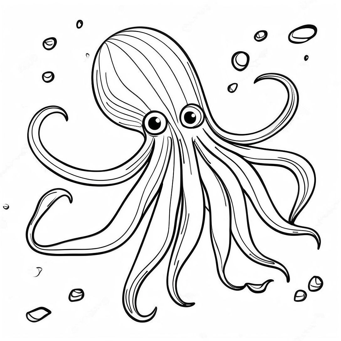 Giant Squid Coloring Page | Giant Squid coloring page