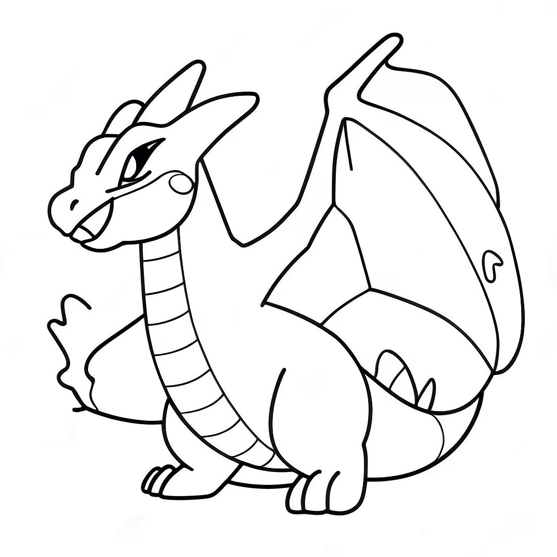Charizard Flying Coloring Page | Mega Pokemon coloring page