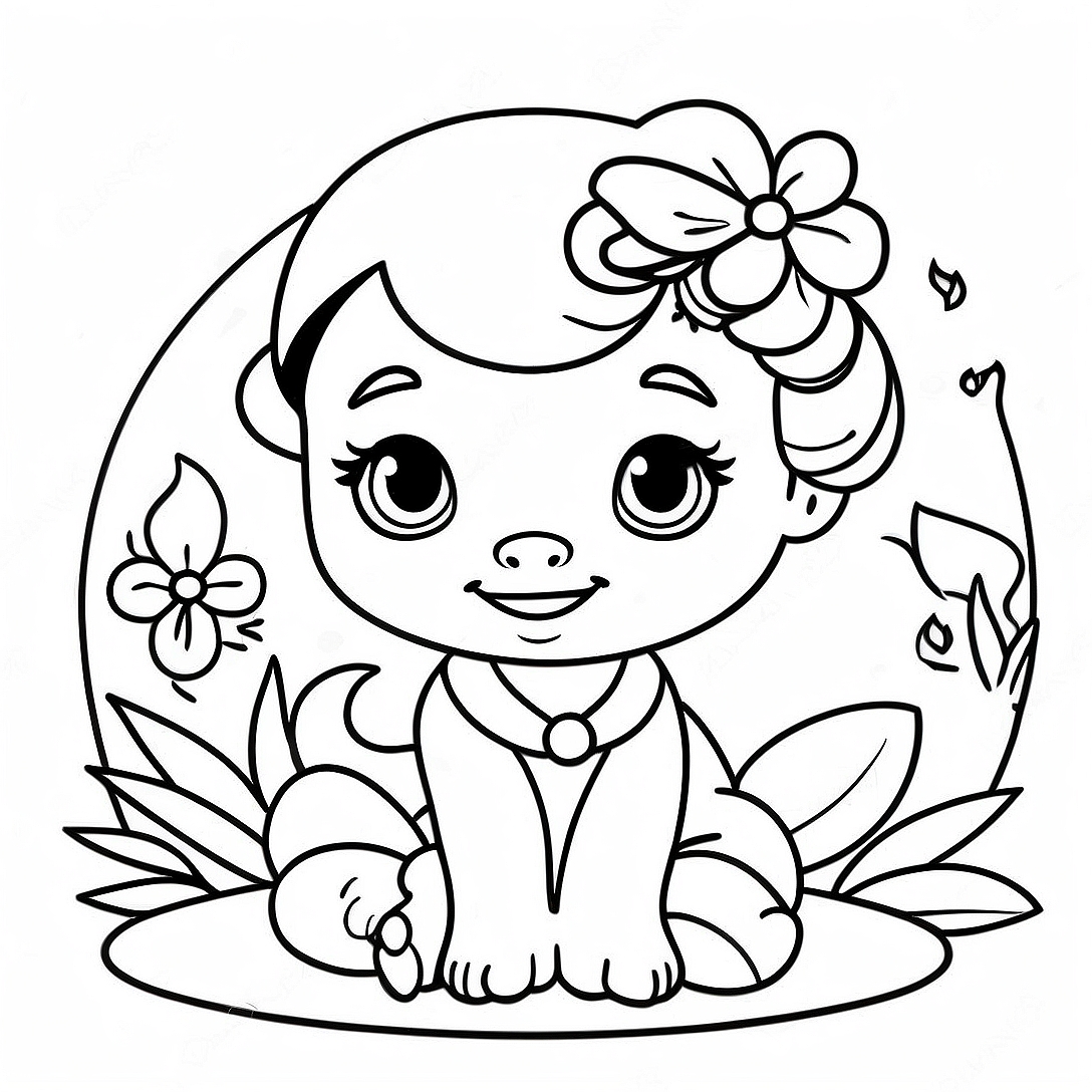 Baby Jasmine Cute Coloring Page | Baby Jasmine coloring page