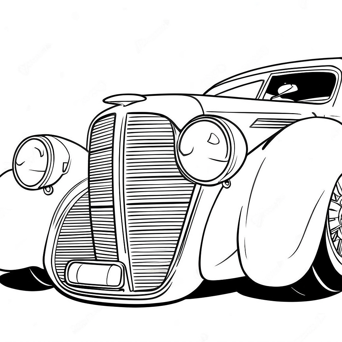 Classic Car Coloring Page | Car for Adults coloring page