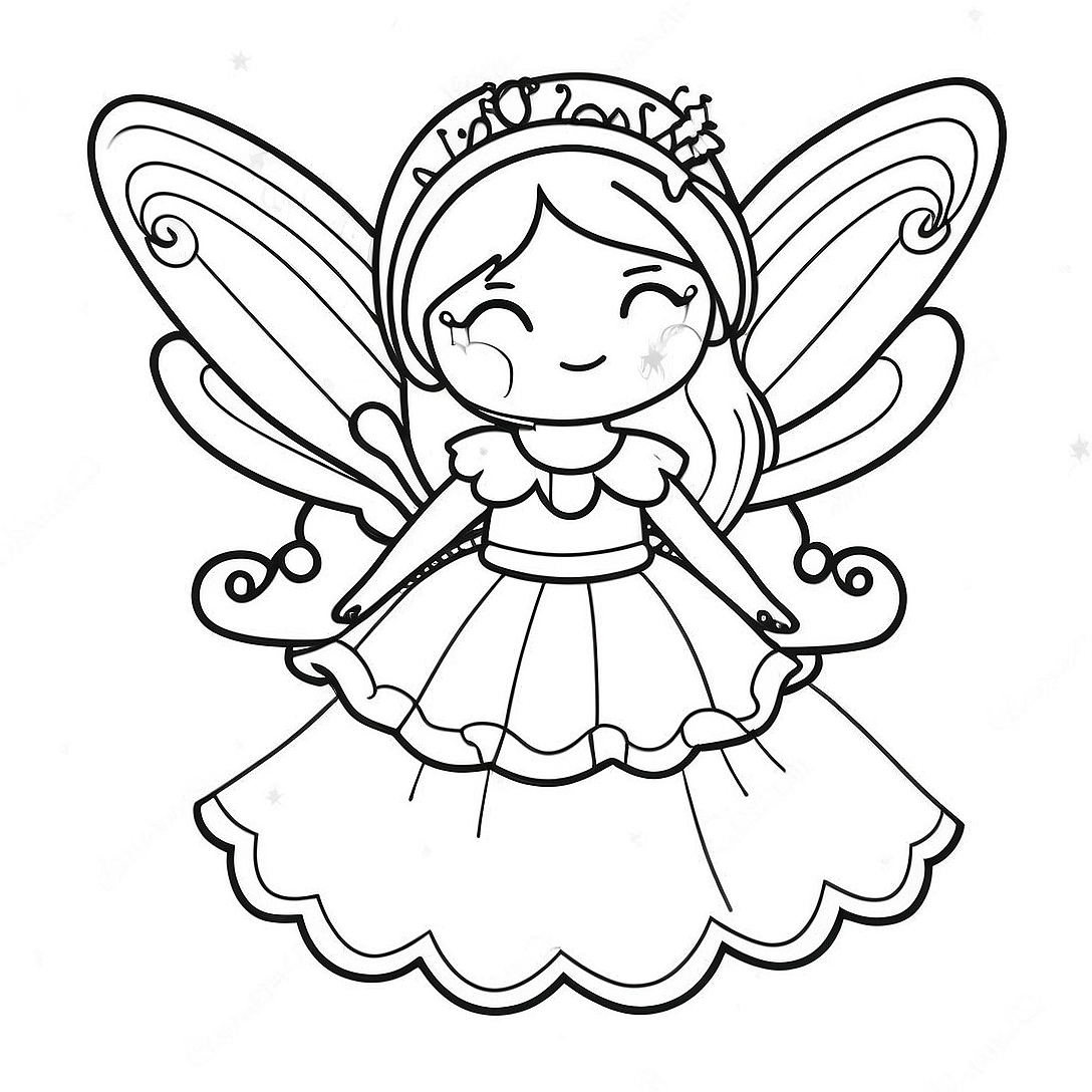 Christmas Fairy Coloring Page | Christmas Fairy coloring page