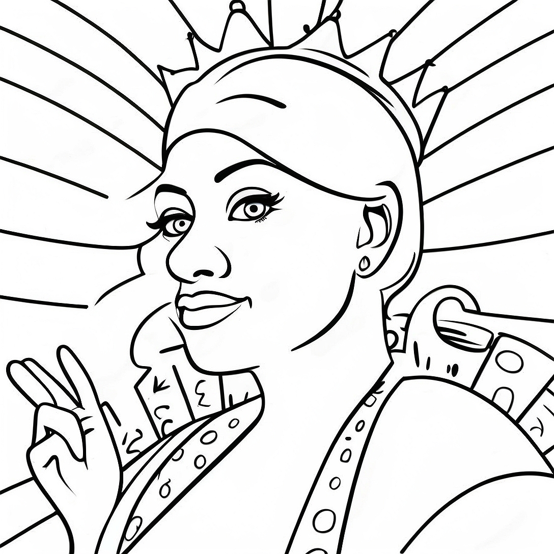 Queen Graffiti Gangster Coloring Page | Queen Graffiti Gangster coloring page