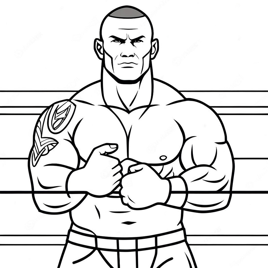 Randy Orton in Action Coloring Page | Randy Orton coloring page