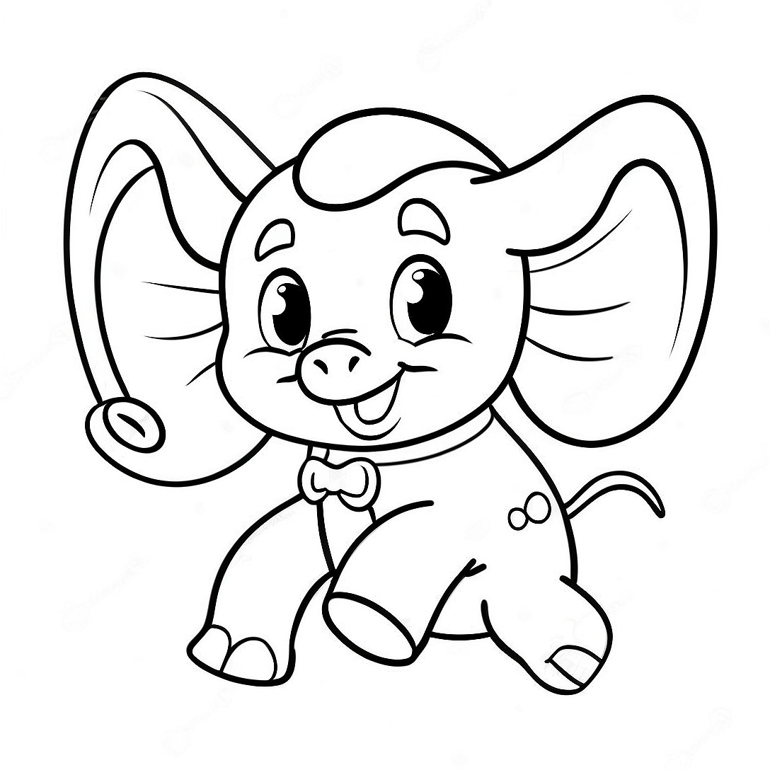 Cute Dumbo Flying Coloring Page | Dumbo coloring page