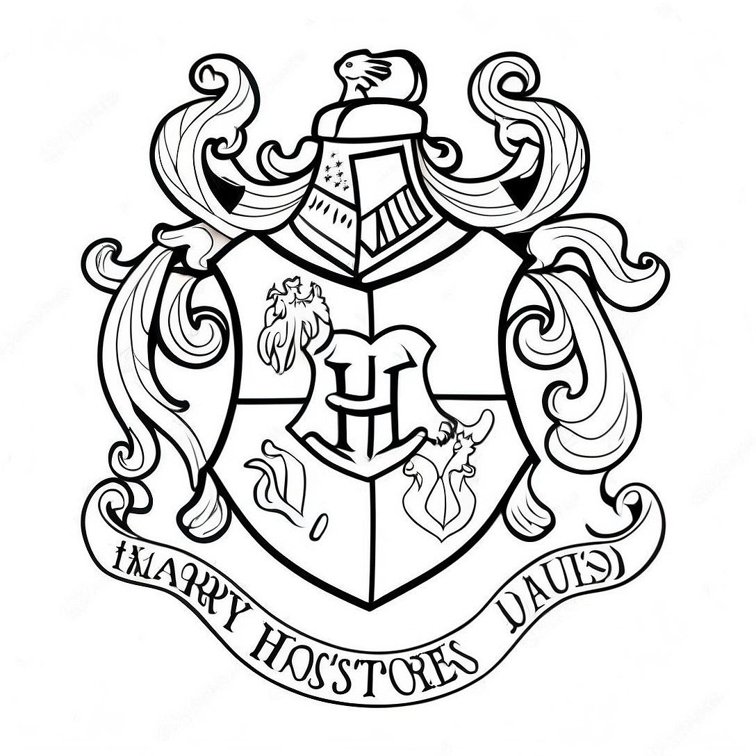 Harry Potter House Crest Coloring Page | Harry Potter House coloring page