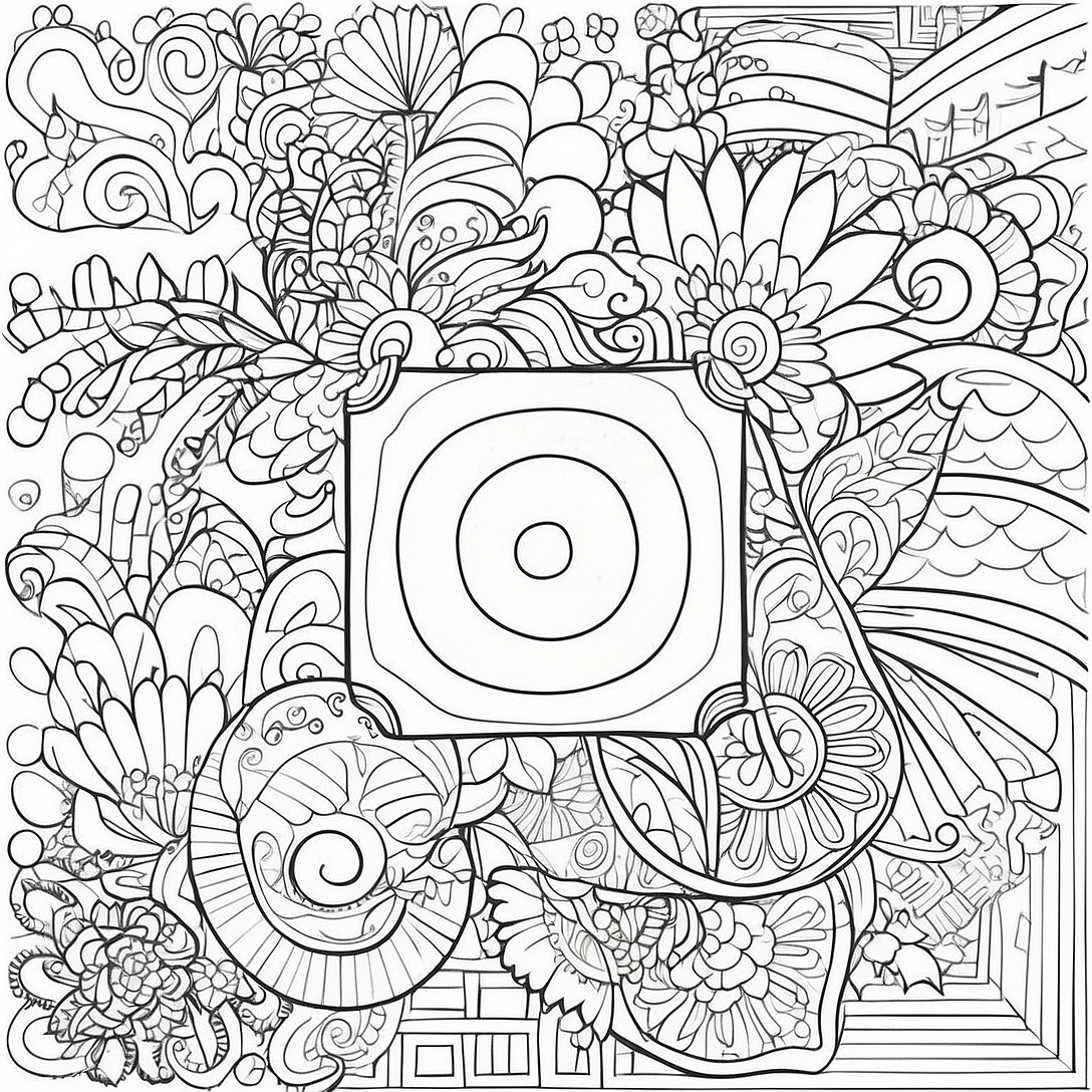 Square Coloring Page with Fun Patterns | Square coloring page