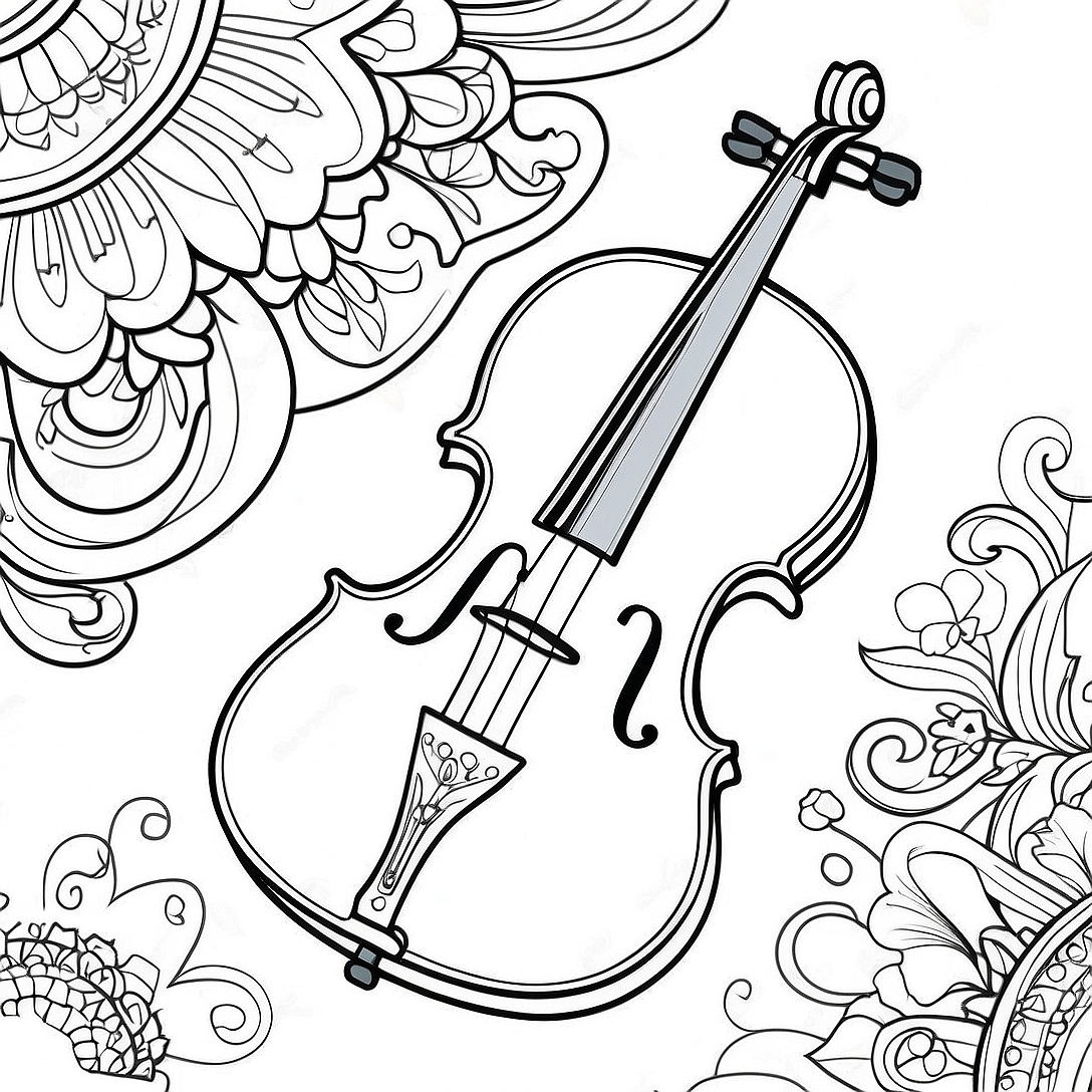 Violin Coloring Page | Violin coloring page