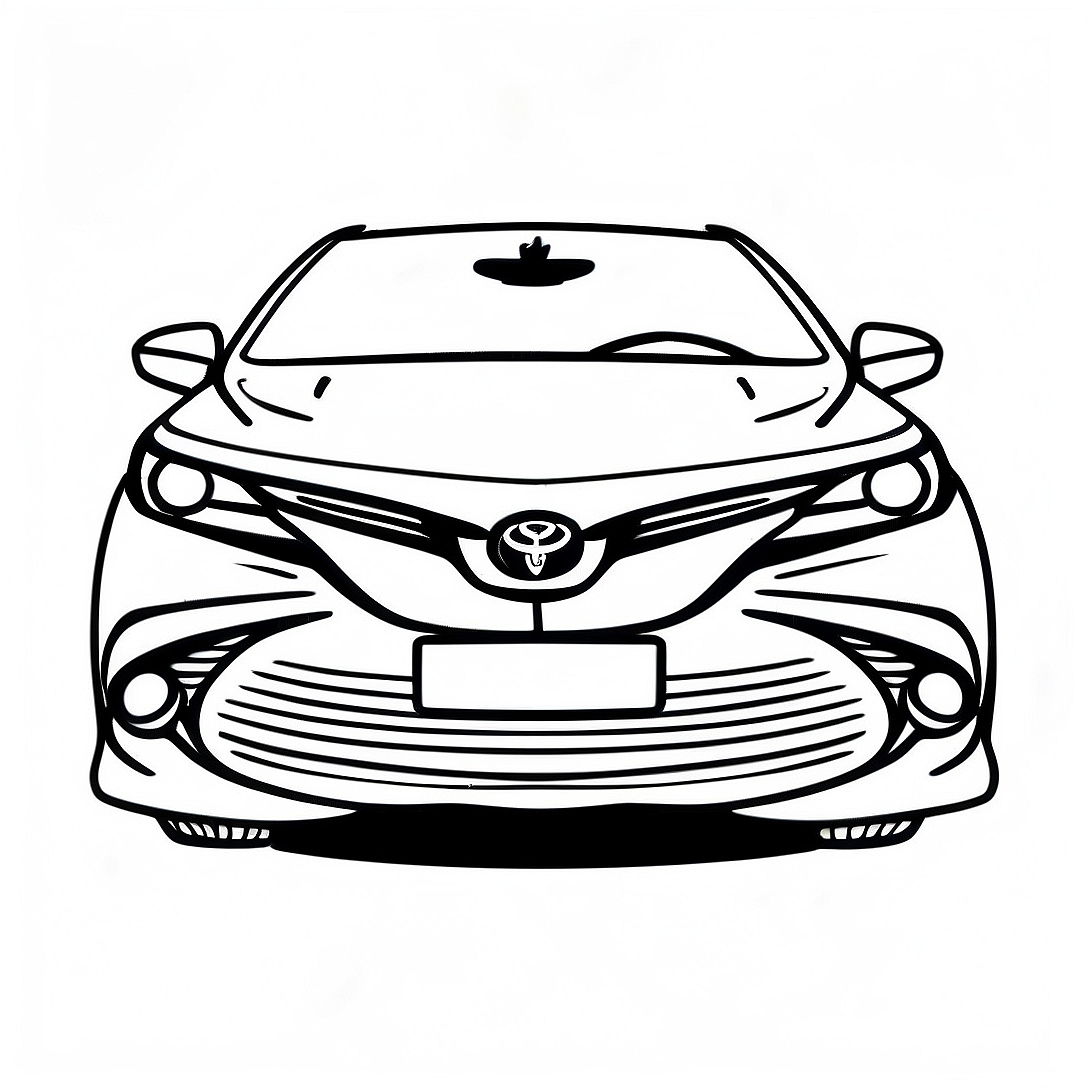 Toyota Camry Front View Coloring Page | Toyota Camry coloring page