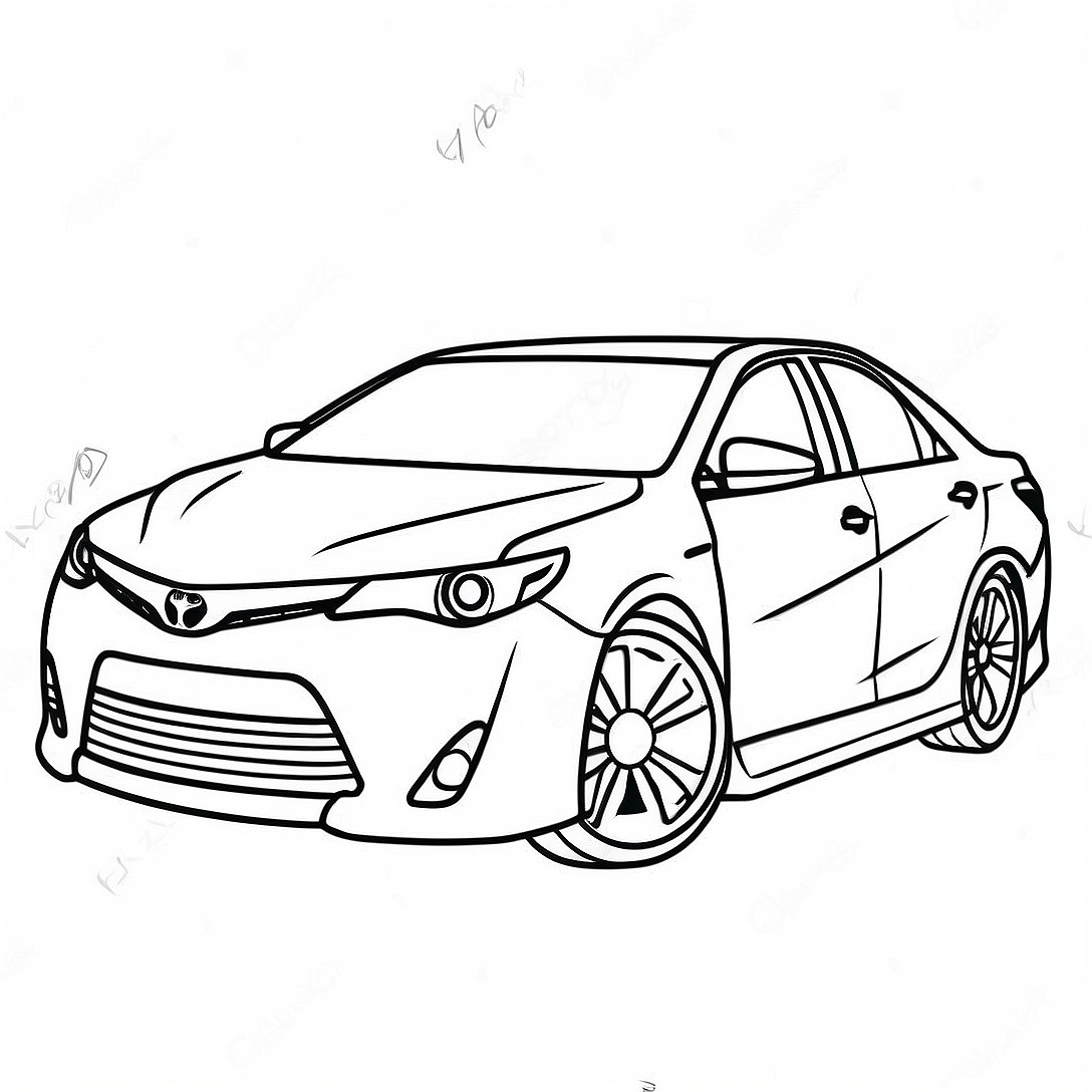 Toyota Camry Side View Coloring Page | Toyota Camry coloring page