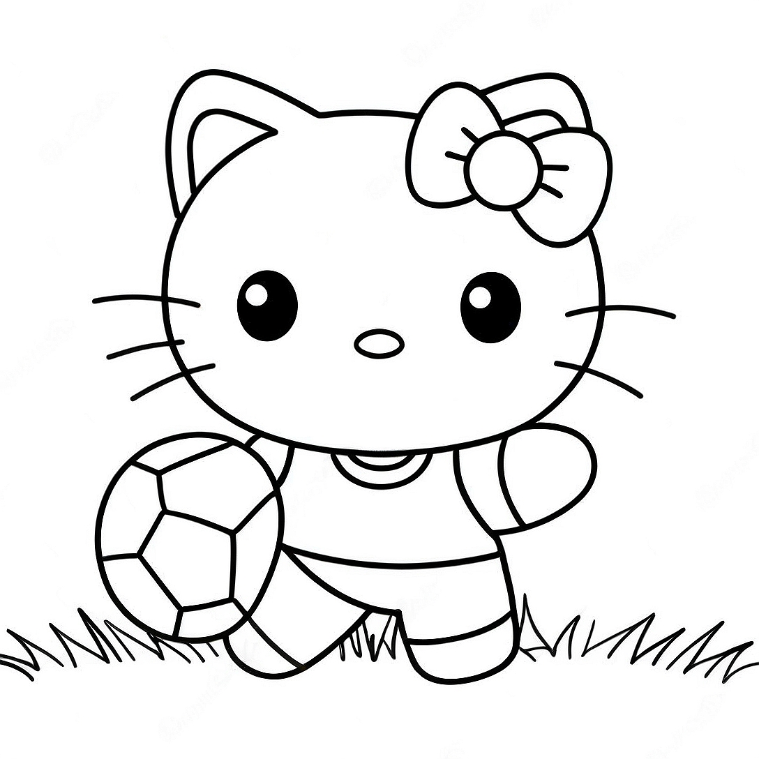 Hello Kitty Soccer Coloring Page | Hello Kitty Soccer coloring page