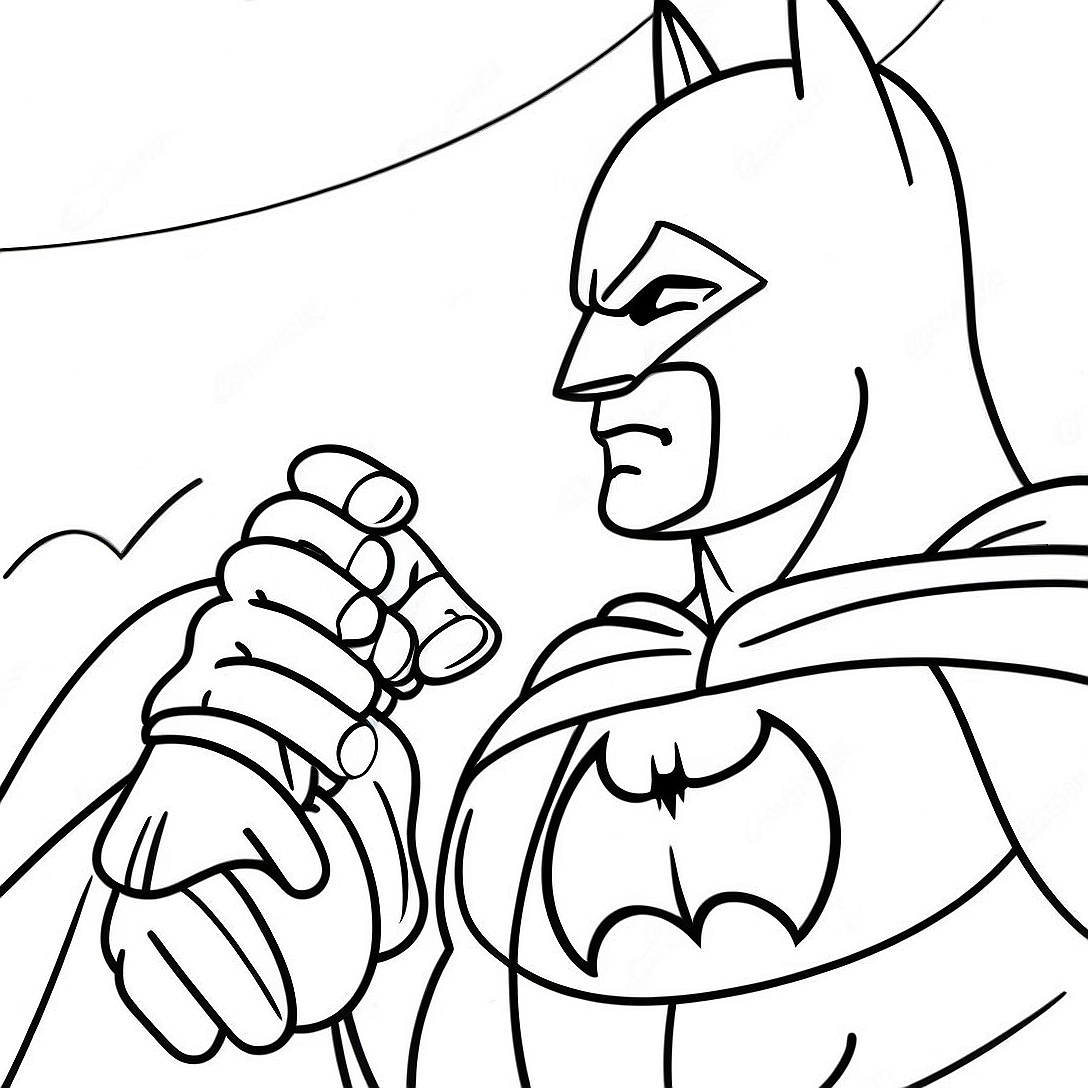 Batman Among Us Heroic Action Coloring Page | Batman Among Us coloring page