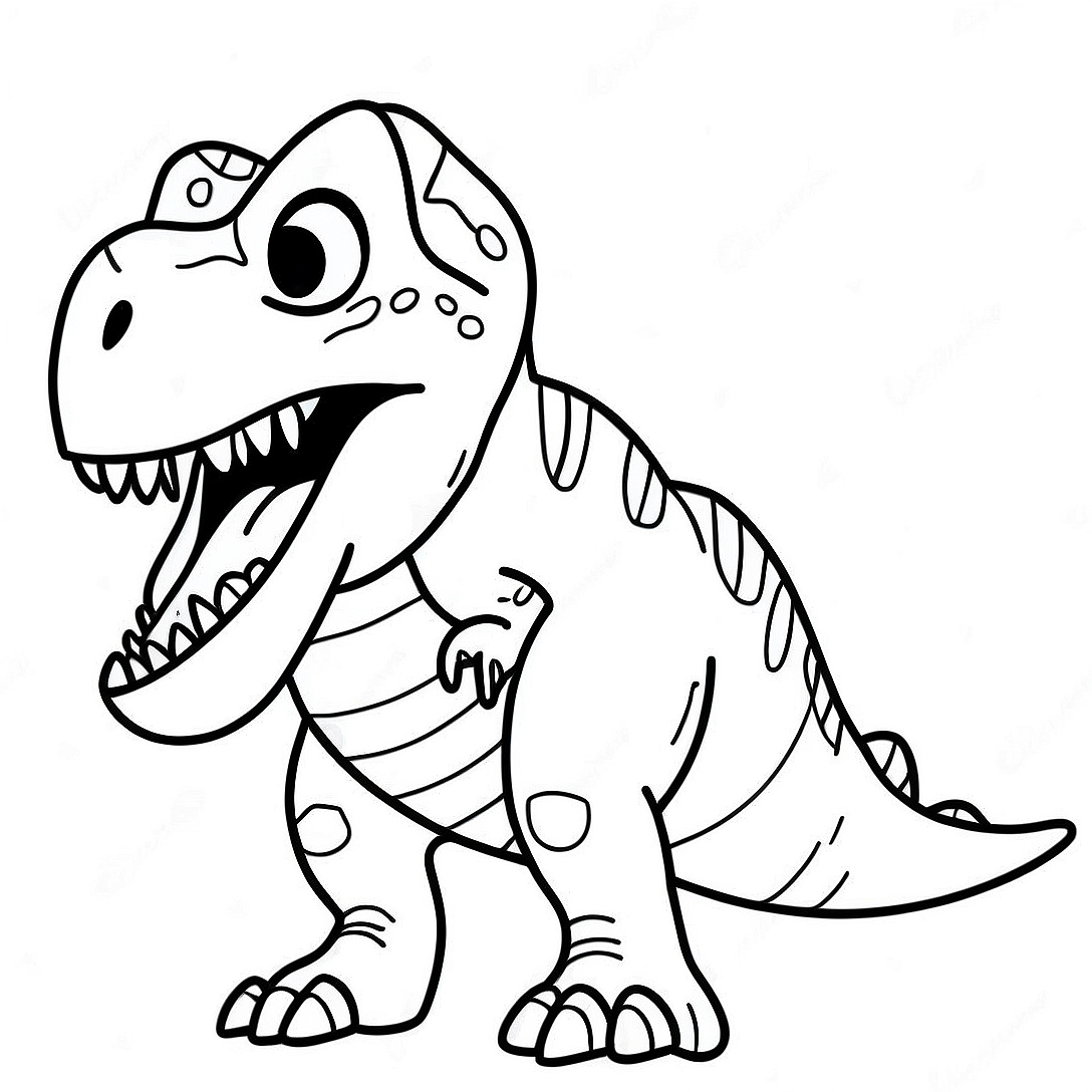 Ferocious T-Rex Roaring Coloring Page | Trex coloring page