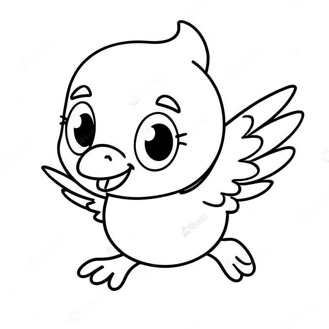 Happy Tweety Bird Flying Coloring Page | Tweety Bird coloring page