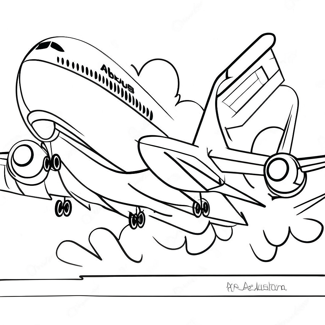 Airbus A380 Coloring Page | Airbus coloring page