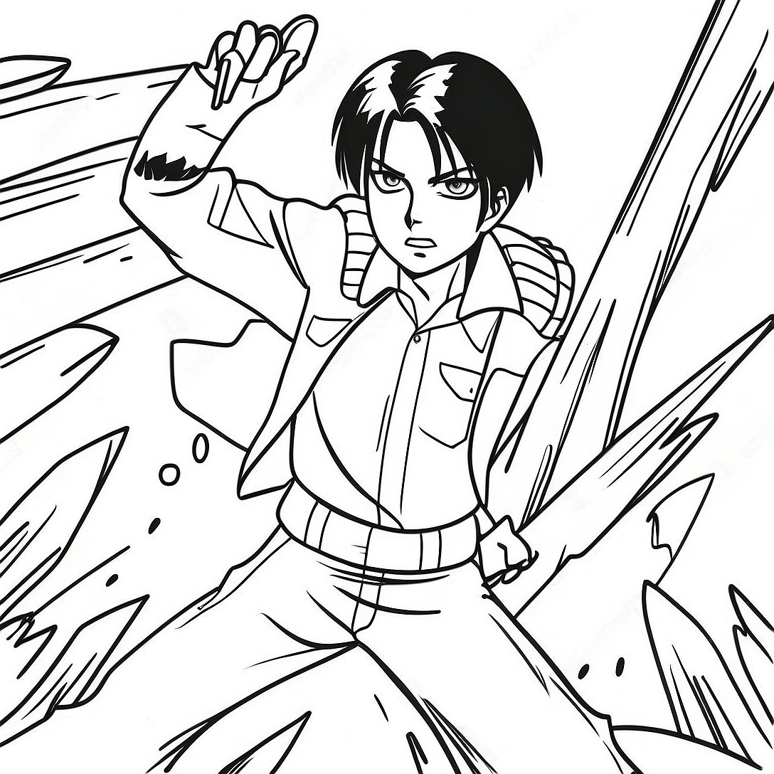 Levi Ackerman Attack on Titan Coloring Page | Levi Attack on Titan coloring page