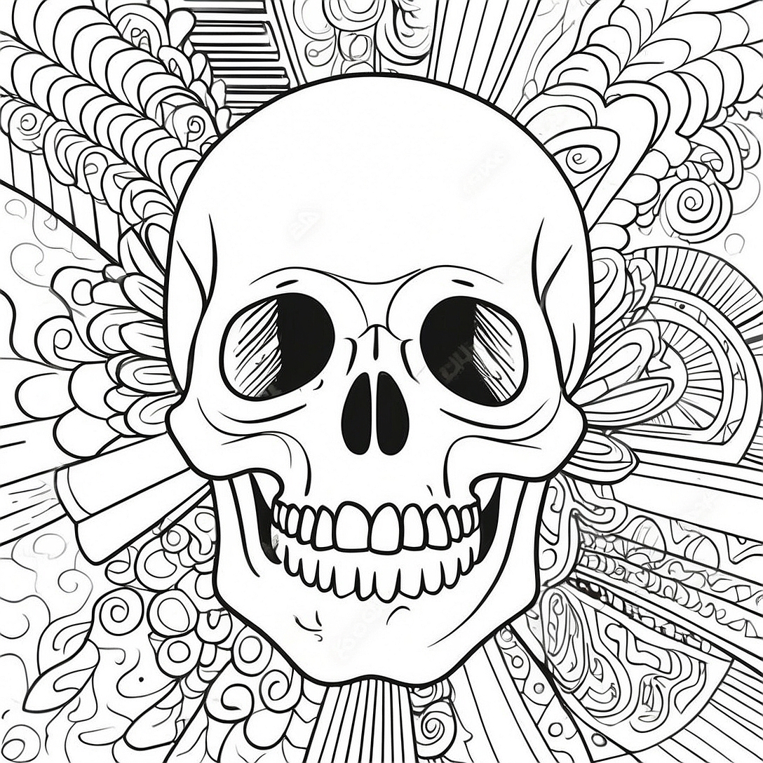 Realistic Human Skull Coloring Page | Skull Anatomy coloring page