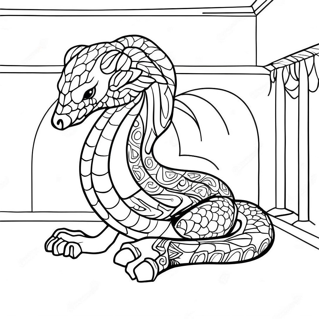 Slytherin House Mascot Coloring Page | Slytherin coloring page