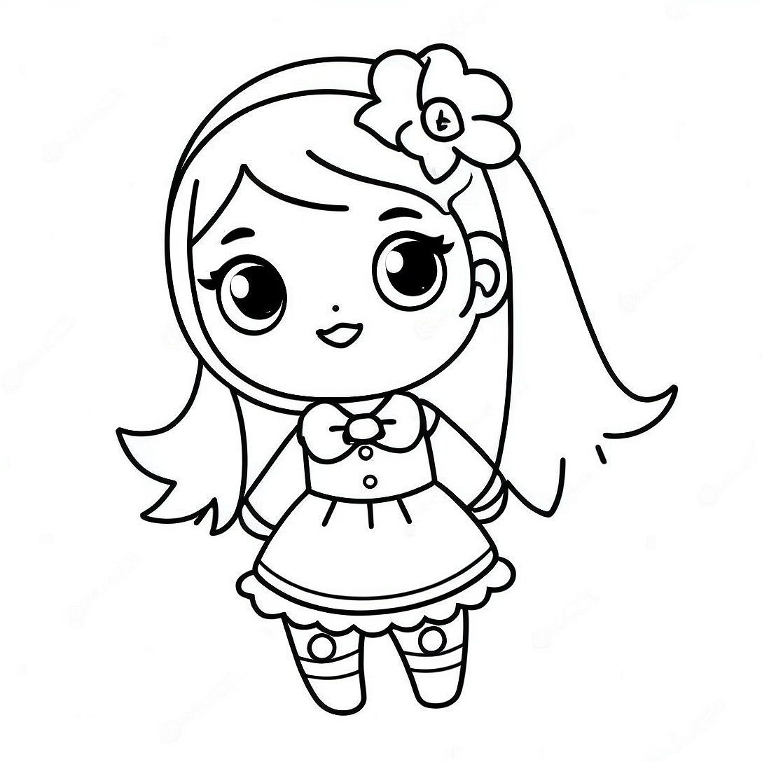 Pretty Girl Gacha Life Character Coloring Page | Pretty Girl Gacha Life coloring page