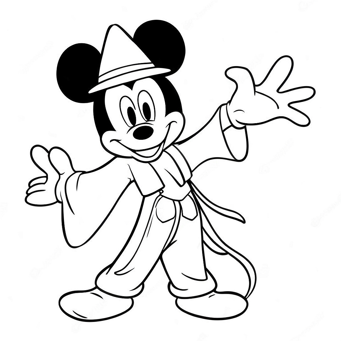Sorcerer Mickey Coloring Page | Sorcerer Mickey coloring page