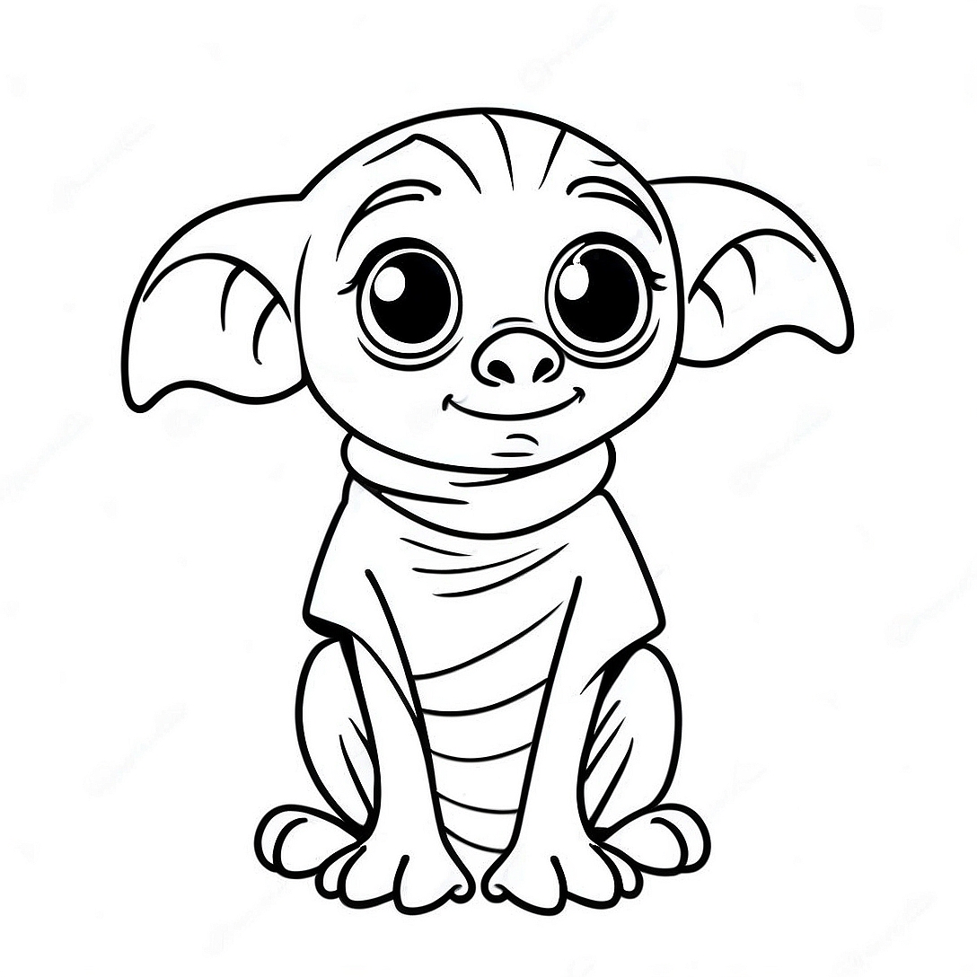 Dobby with Socks Coloring Page | Dobby coloring page