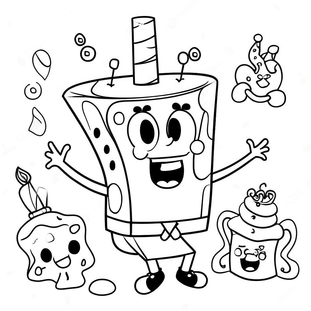 SpongeBob Birthday Coloring Page | SpongeBob Birthday coloring page