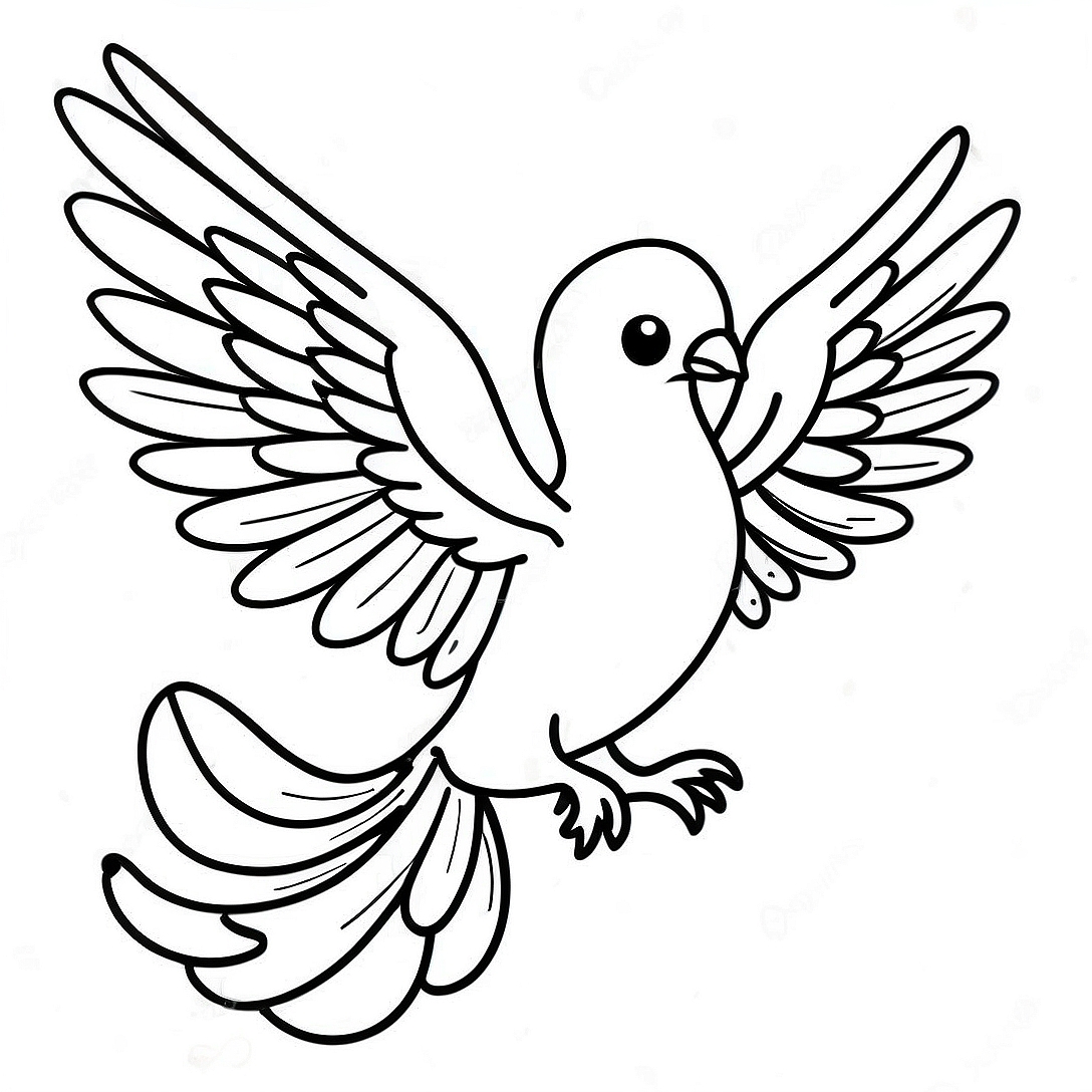 Majestic Phoenix Flying Coloring Page | Mythical Phoenix coloring page