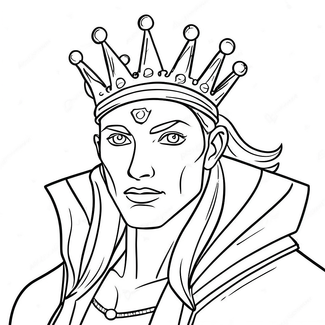 Technoblade with Crown Coloring Page | Technoblade coloring page